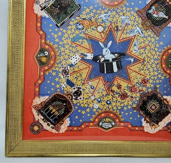 Framed Vintage Hermès "La Magie" Silk Scarf by Claudia Stuhlhofer-Mayr 1999 - 11