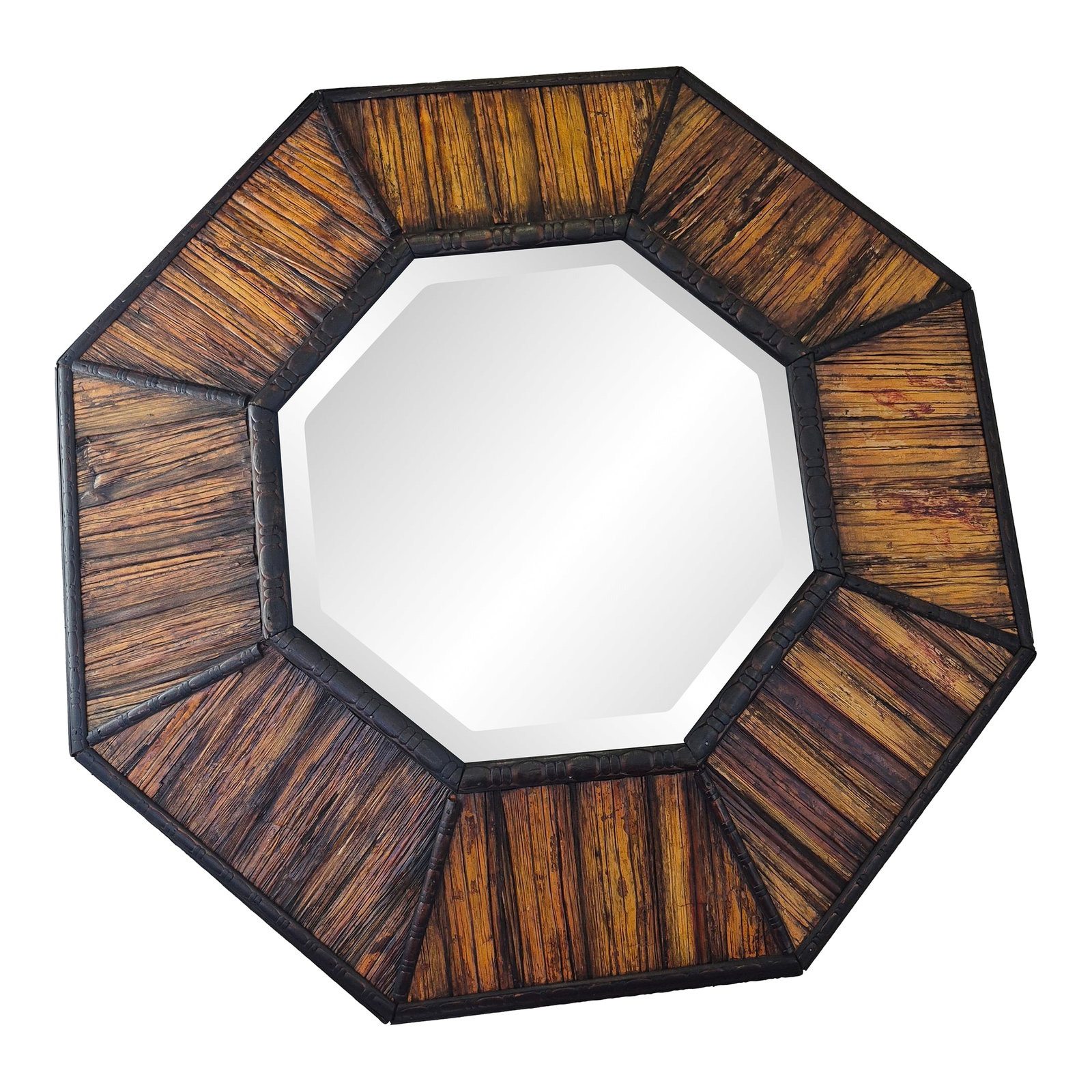 Vintage Boho Chic Octagonal Wall Mirror