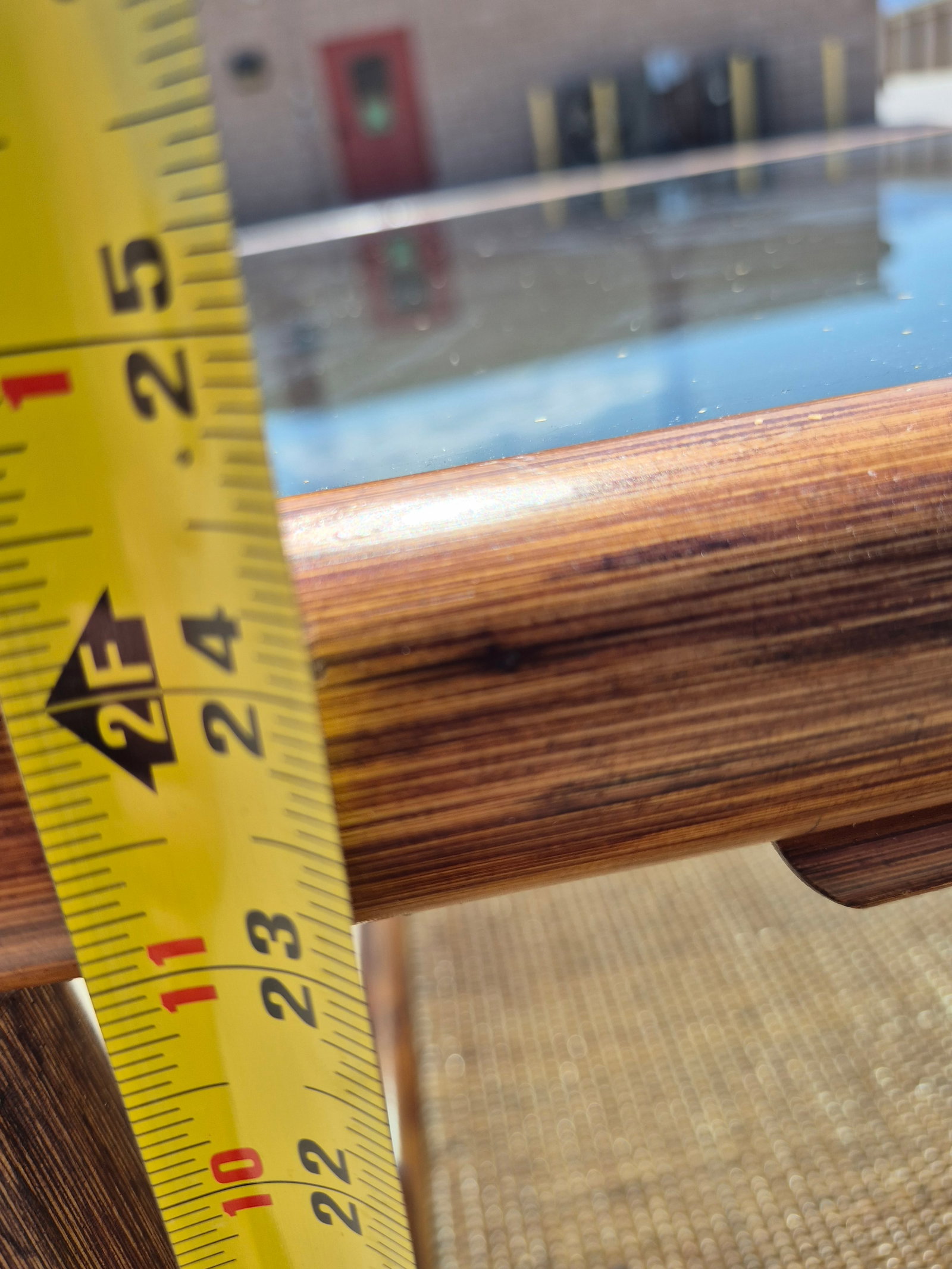 Mid-Century Italian-Style Bamboo Coffee Table With Smoked Glass Top and a Lower Rattan Shelf. - 4
