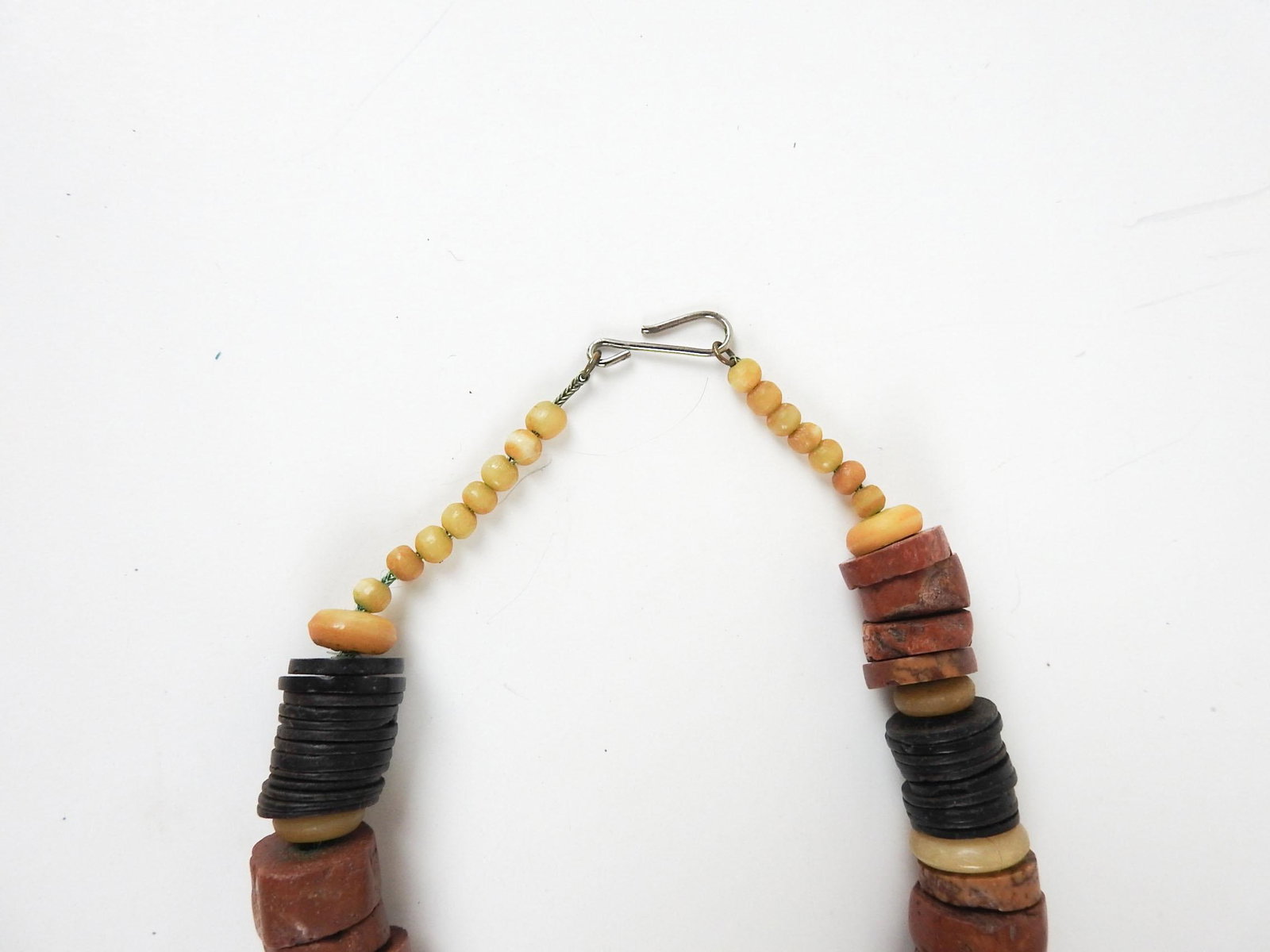 Vintage 1990s Artist Made Tribal Bauxite Pottery Beaded Necklace - 6
