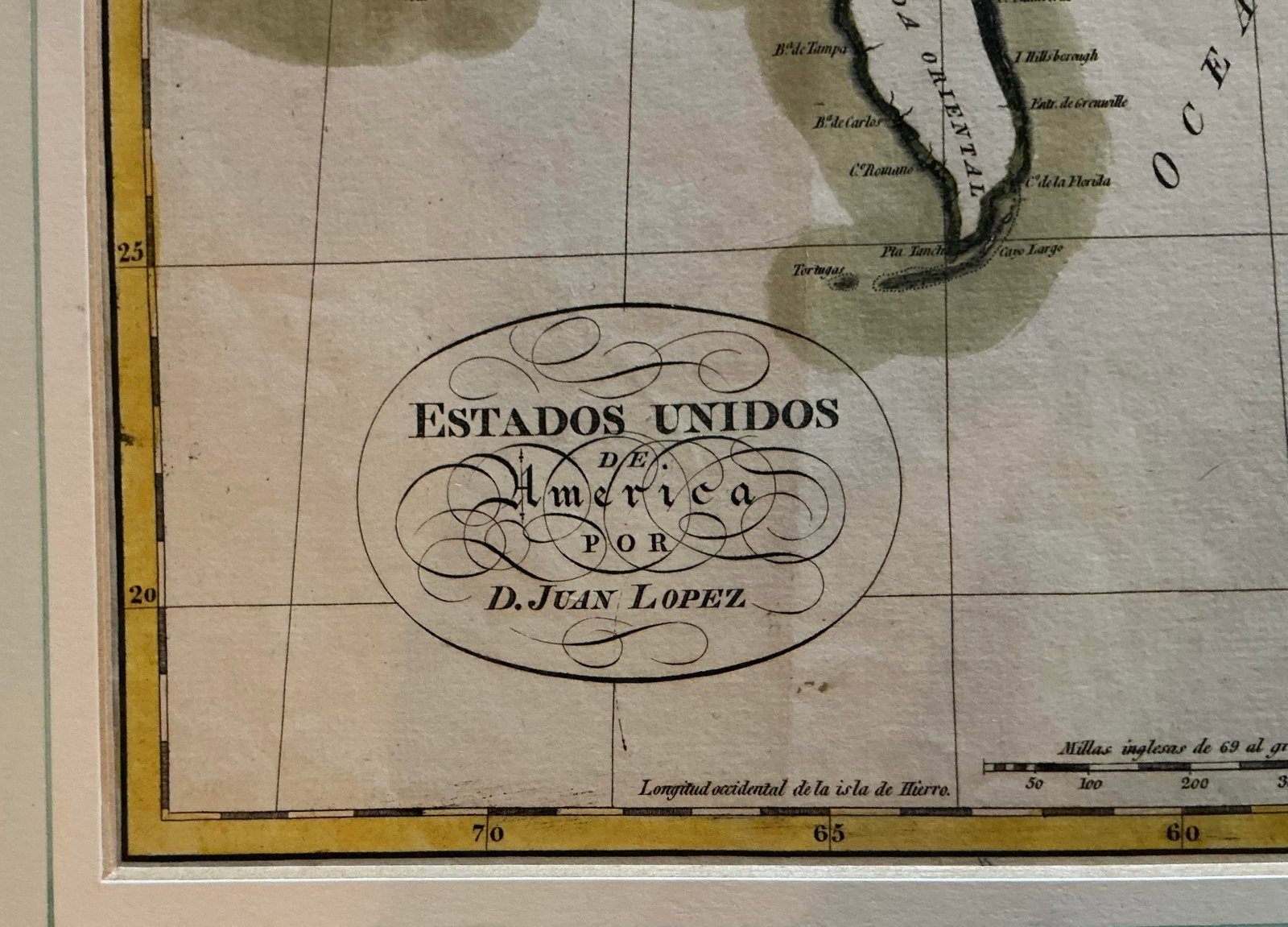 Juan Lopez Antique Colored Engraving "Estados Unidos De America" Circa 1800 - 3