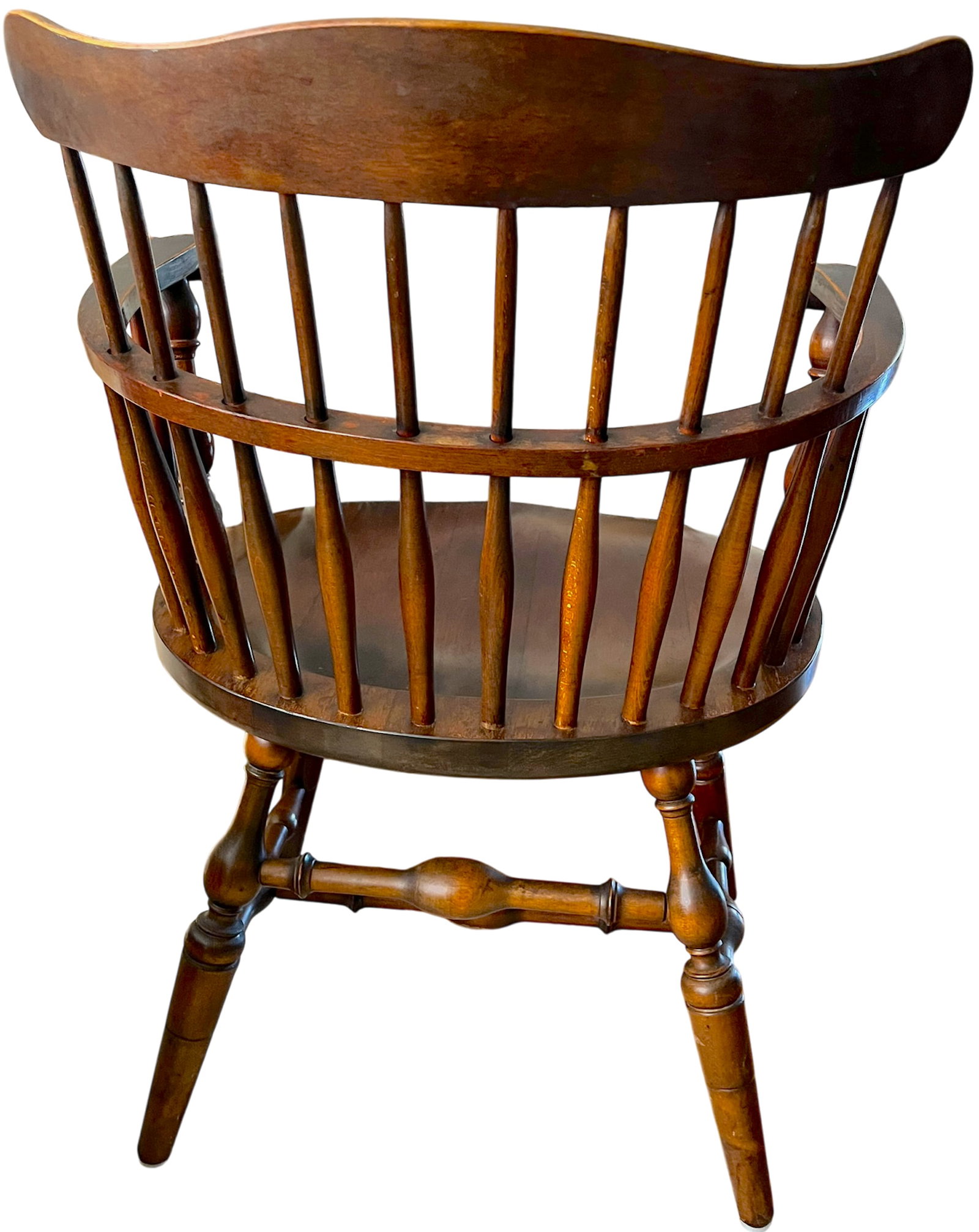 Set of 6 Vintage Bent Brothers Solid Maple Sack-Back Windsor Captain's Dining Chairs, Circa 1940s - 11