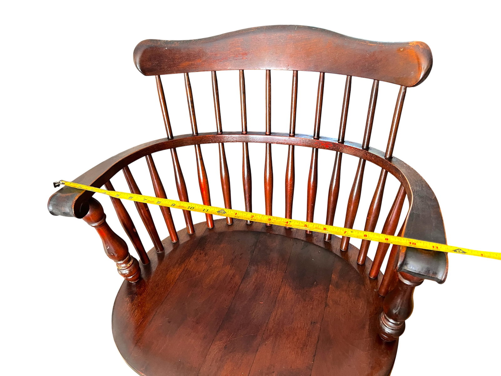 Set of 6 Vintage Bent Brothers Solid Maple Sack-Back Windsor Captain's Dining Chairs, Circa 1940s - 14