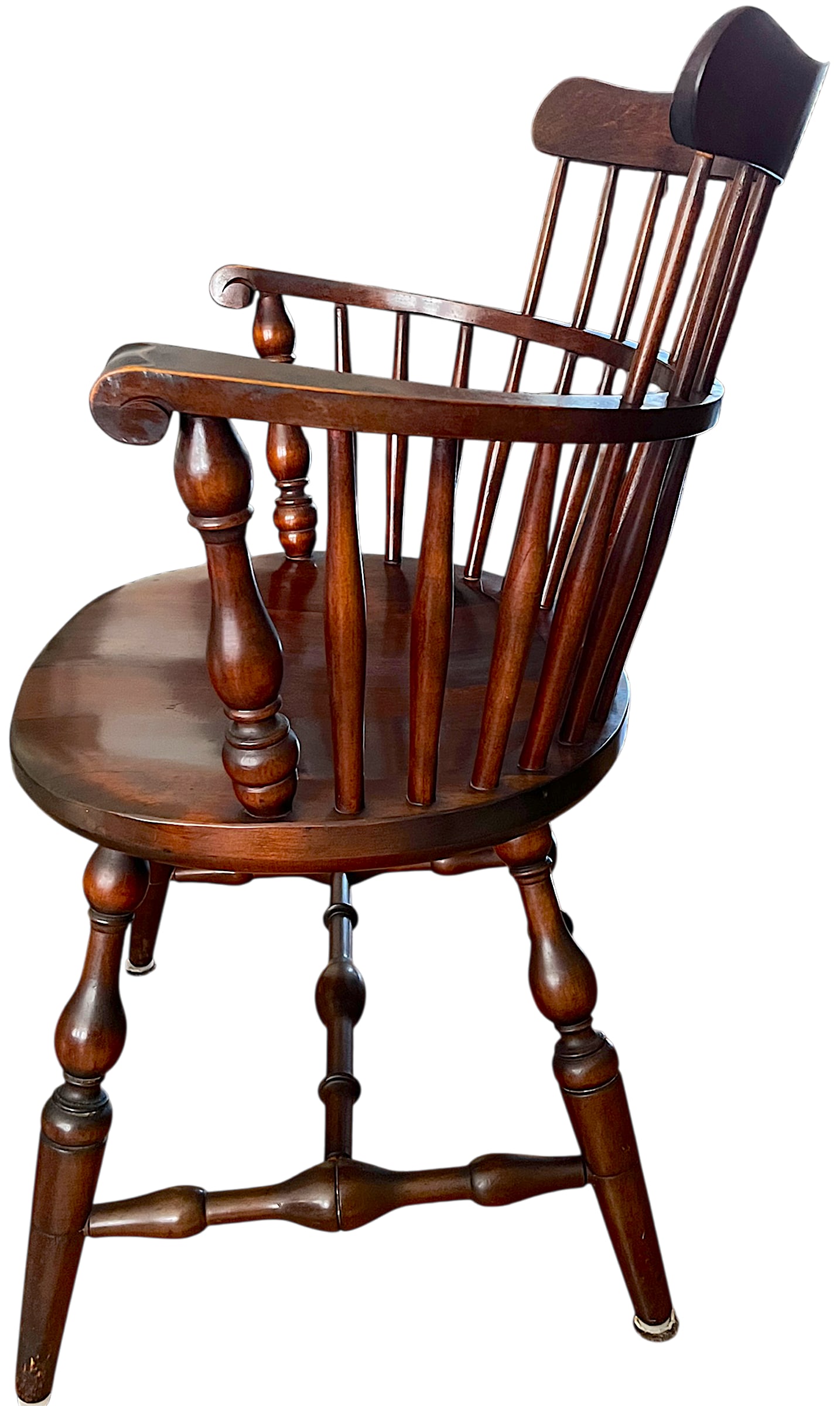 Set of 6 Vintage Bent Brothers Solid Maple Sack-Back Windsor Captain's Dining Chairs, Circa 1940s - 2