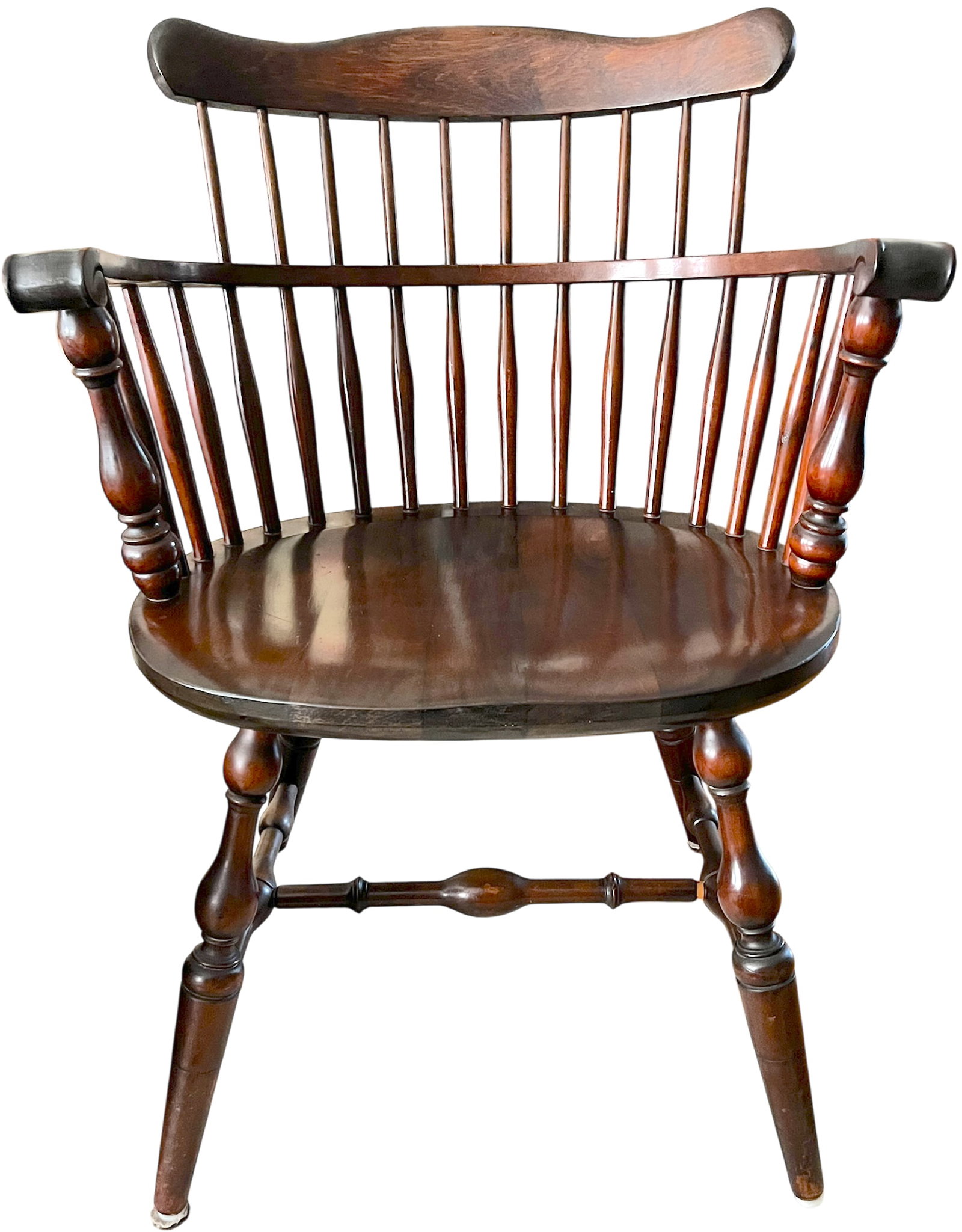 Set of 6 Vintage Bent Brothers Solid Maple Sack-Back Windsor Captain's Dining Chairs, Circa 1940s - 4