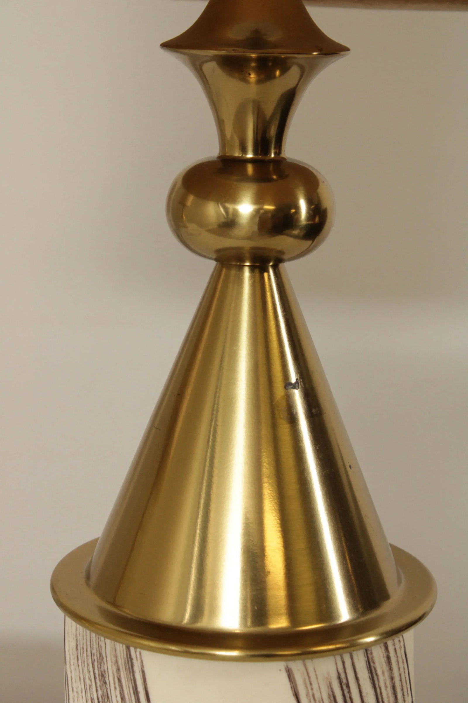 Mid Century Modern Stiffel Tommi Parzinger Style Brass & Pottery Lamps - A Pair - 8