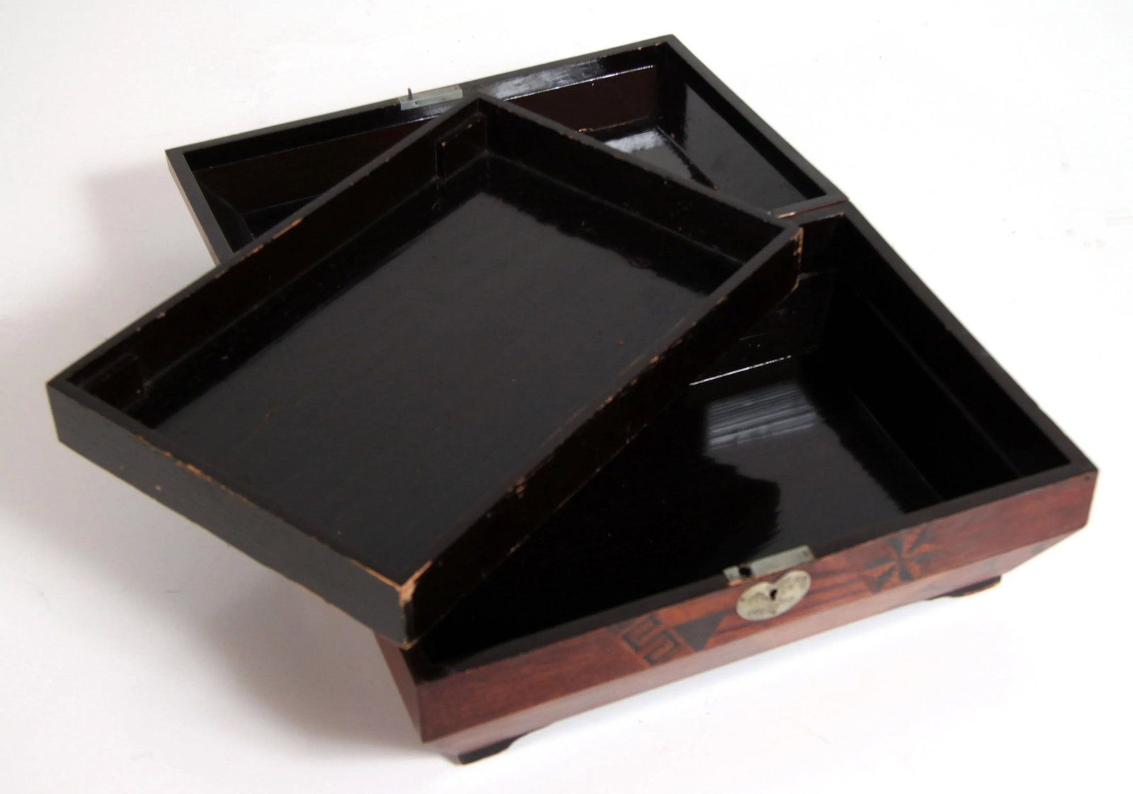 Antique Late 19th Century Japanese Marquetry & Lacquer Jewelry Box - 9