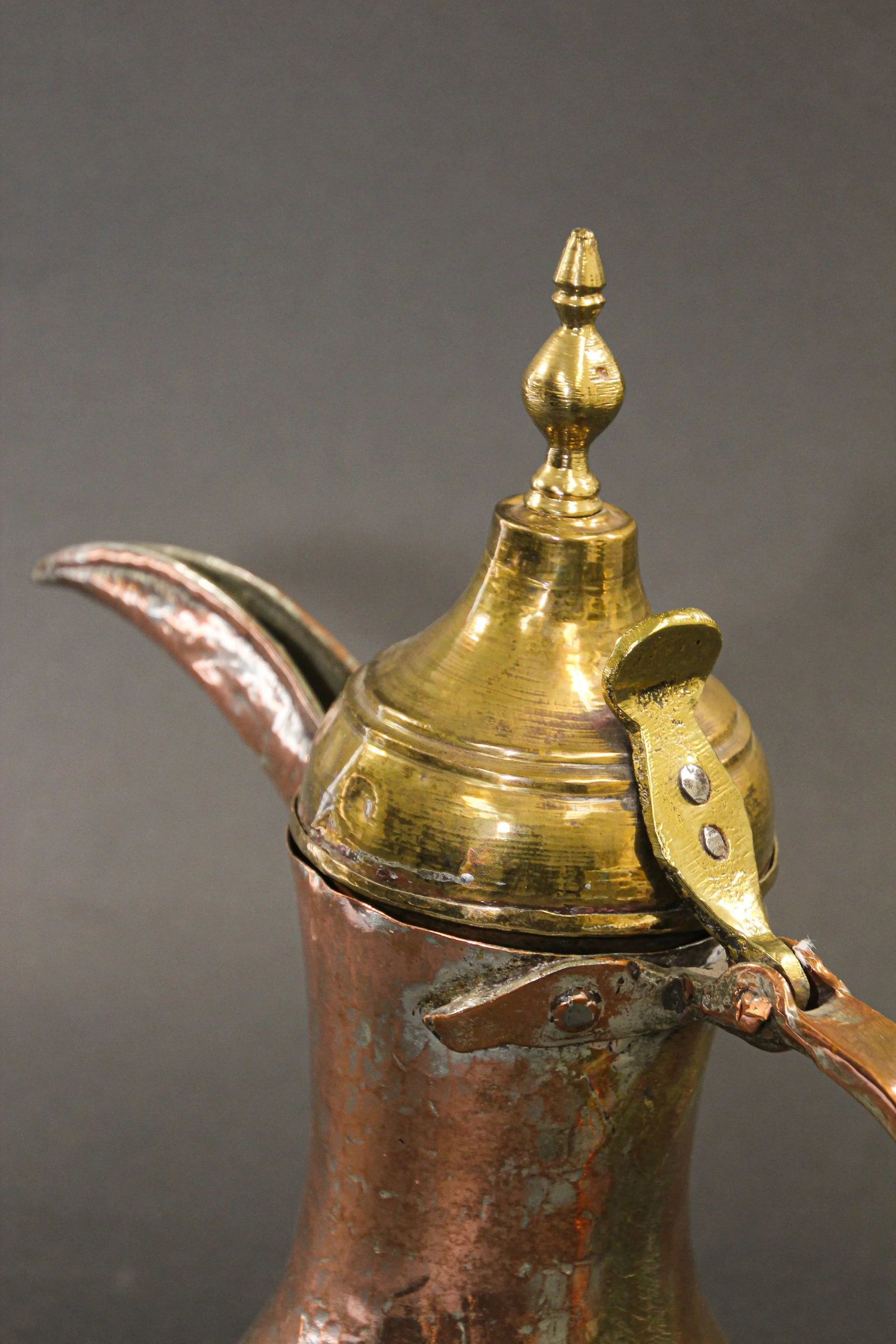 Middle Eastern Arabian Tinned Copper Dallah - 9