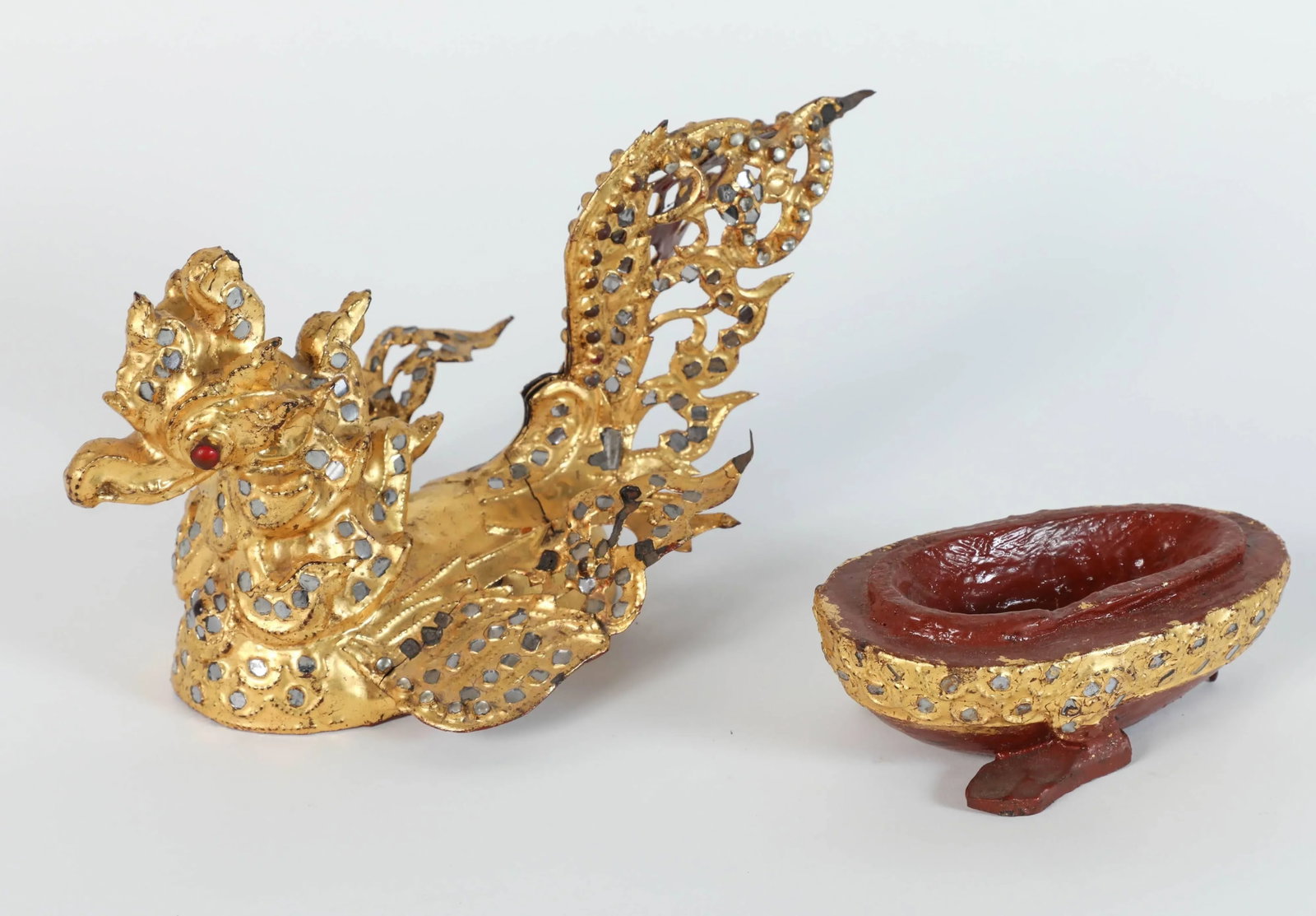 Hintha Burmese Bird-Shaped Betel Gold Lacquered Box - Set of 3 - 2