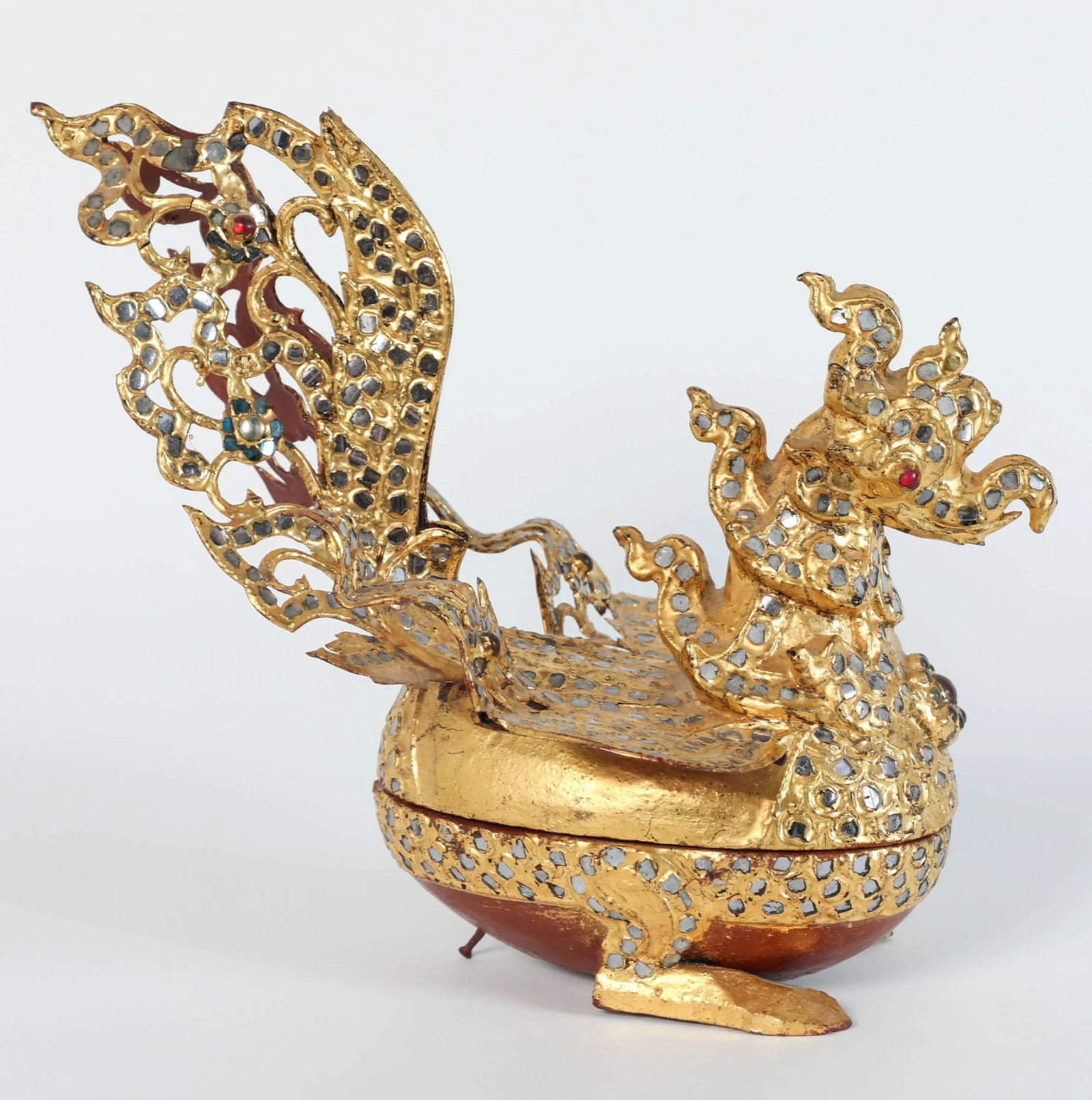 Hintha Burmese Bird-Shaped Betel Gold Lacquered Box - Set of 3 - 3