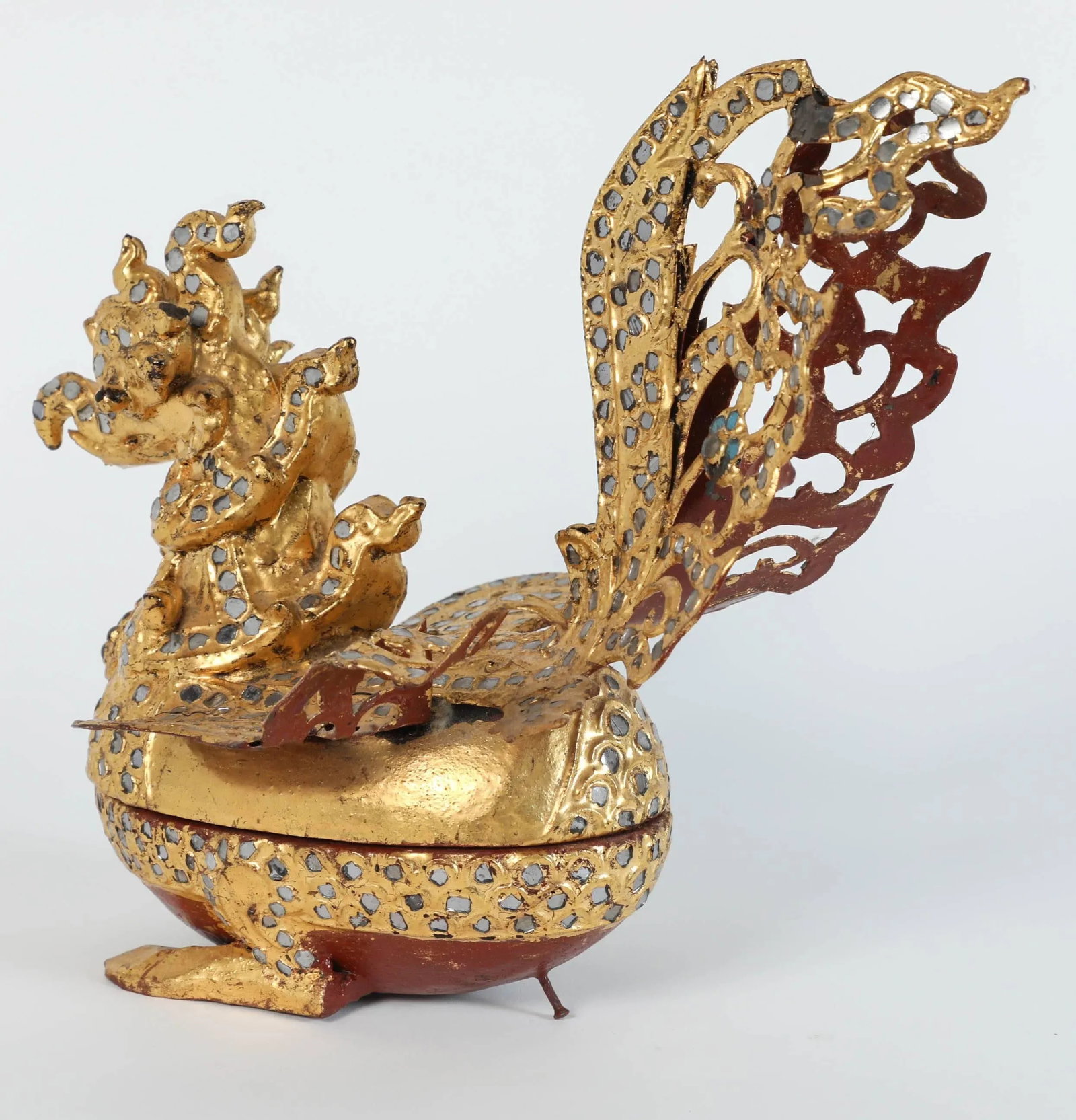 Hintha Burmese Bird-Shaped Betel Gold Lacquered Box - Set of 3 - 5