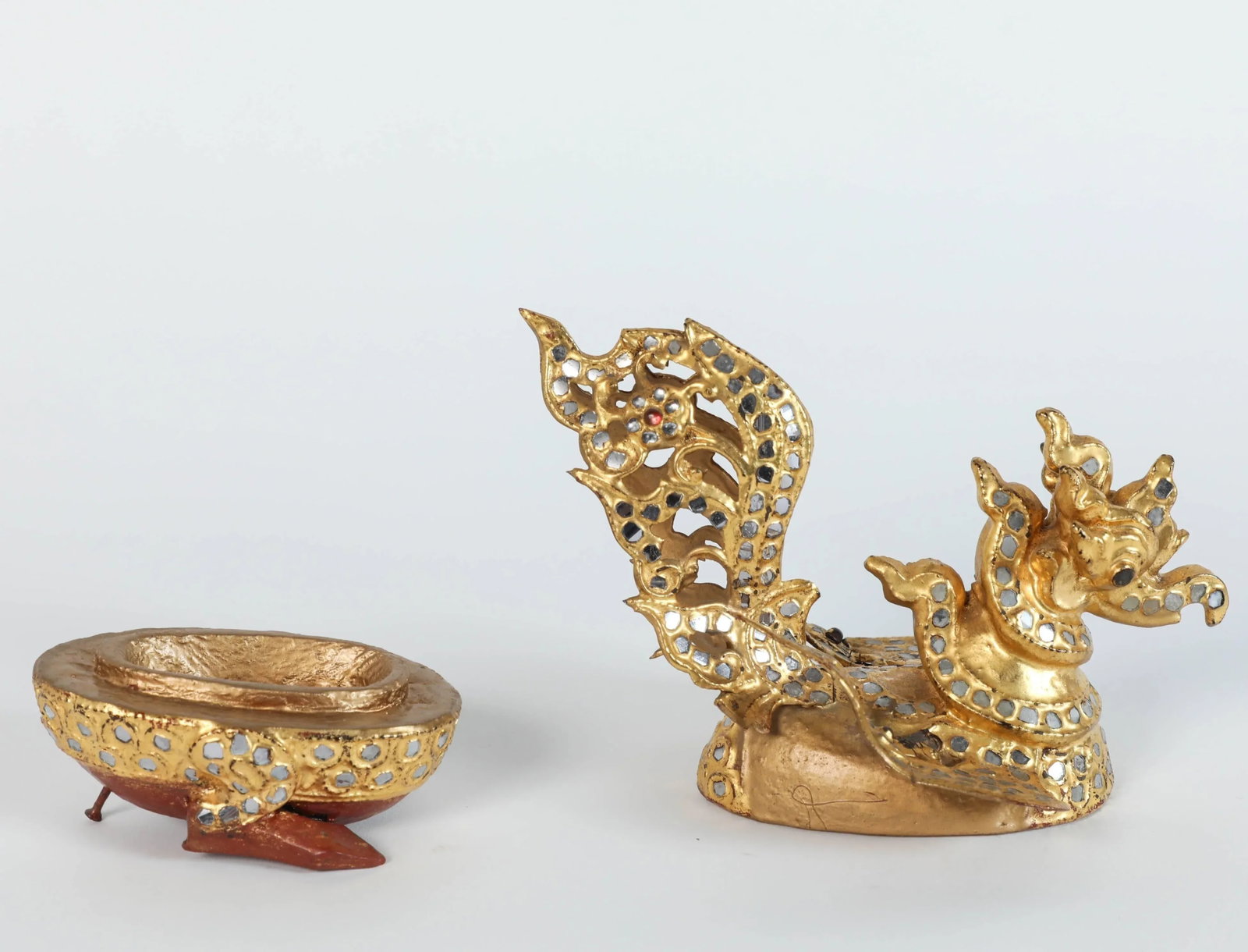 Hintha Burmese Bird-Shaped Betel Gold Lacquered Box - Set of 3 - 6
