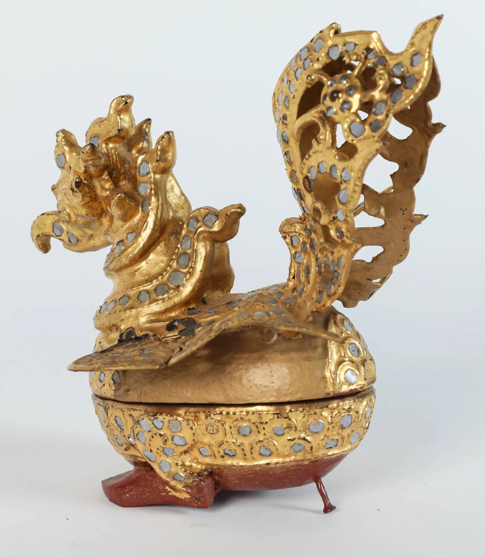 Hintha Burmese Bird-Shaped Betel Gold Lacquered Box - Set of 3 - 8