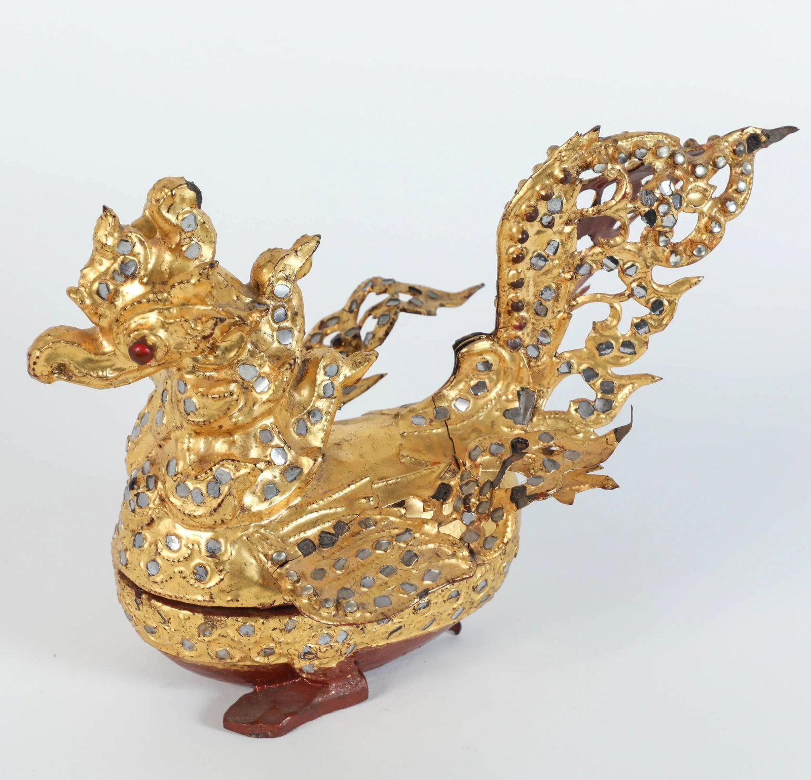 Hintha Burmese Bird-Shaped Betel Gold Lacquered Box - Set of 3 - 9