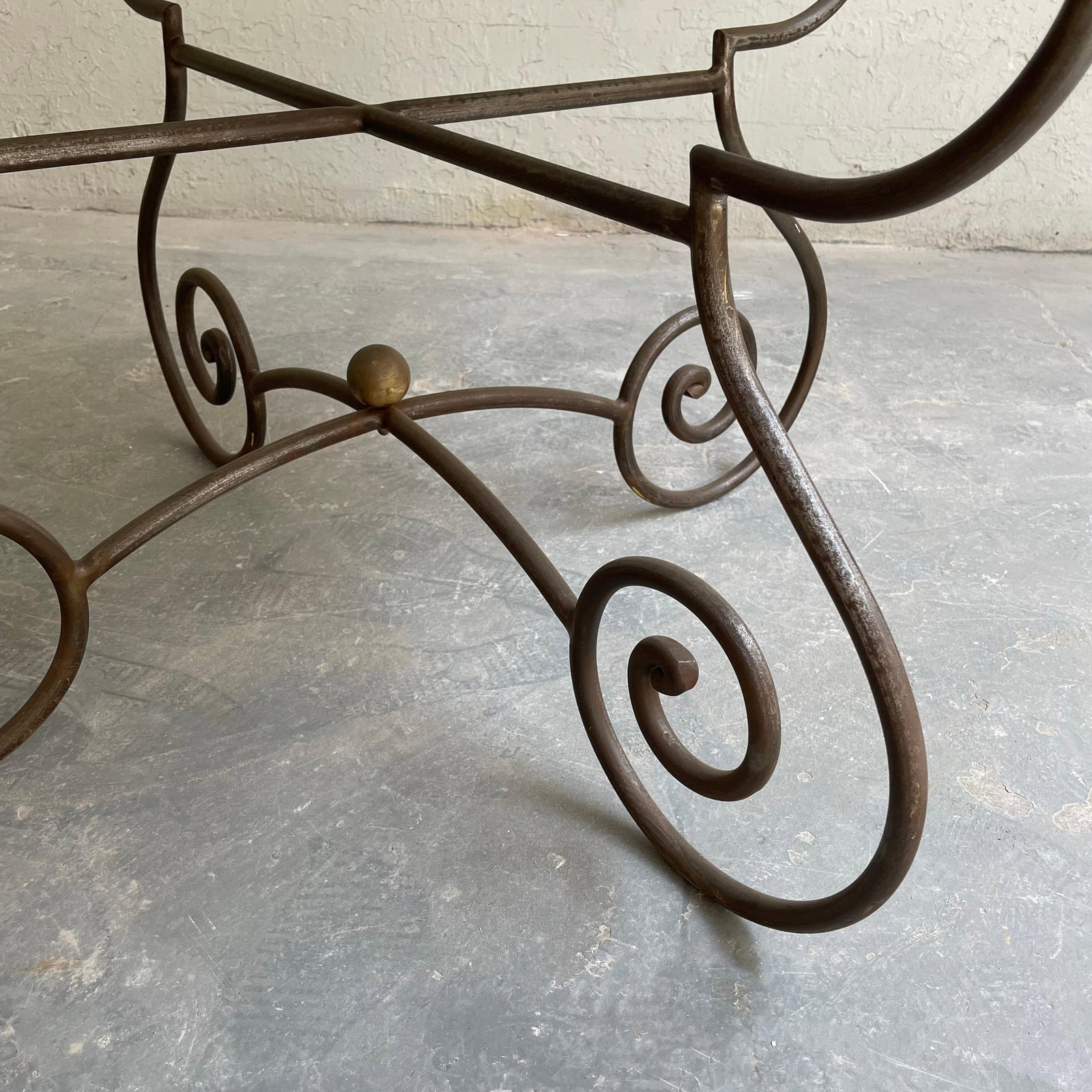Mid 20th Century Hollywood Regency Scrolled Steel & Marble Dining Table - 10