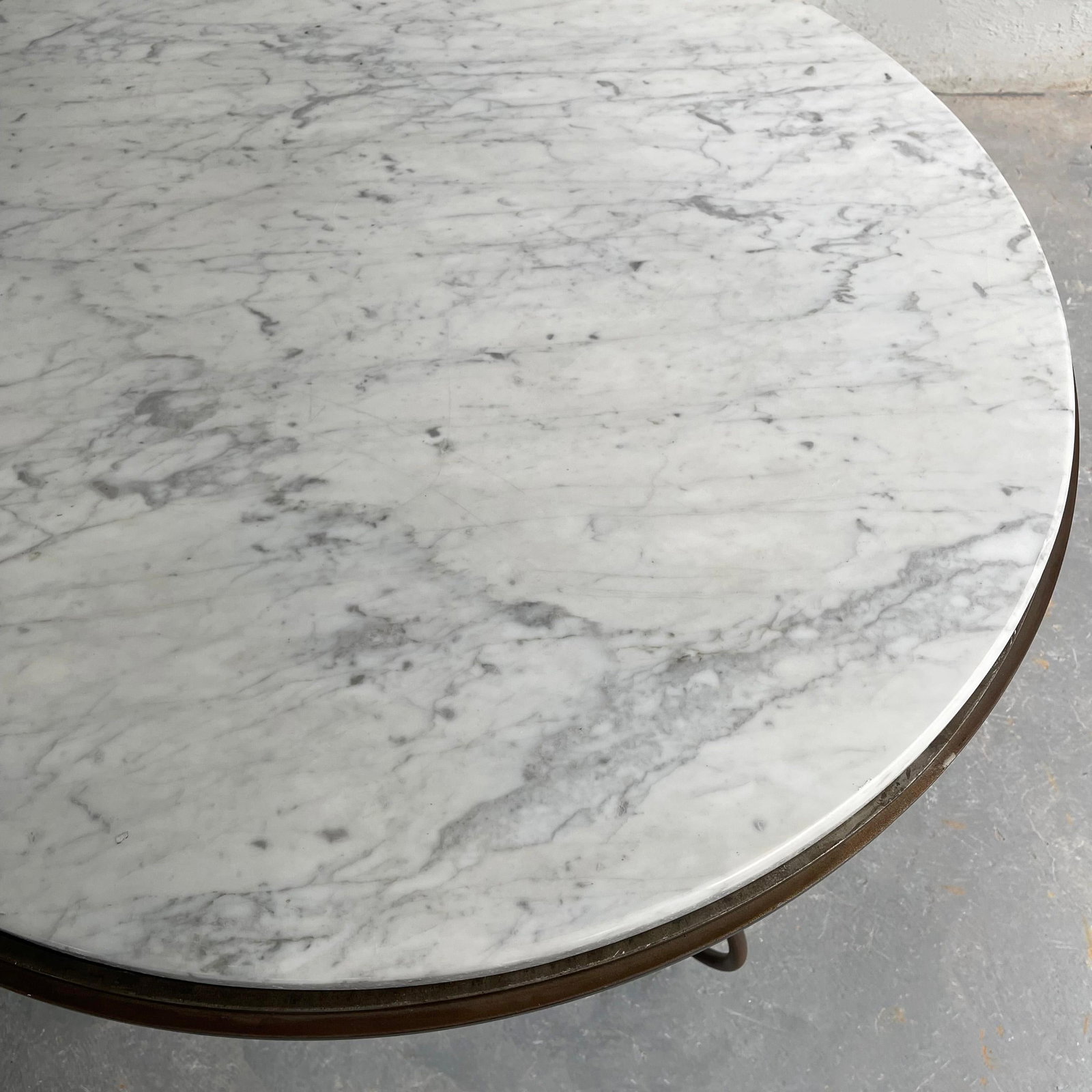 Mid 20th Century Hollywood Regency Scrolled Steel & Marble Dining Table - 3
