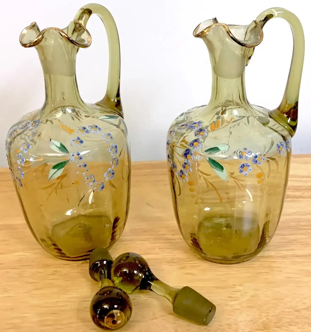 19th Century Moser Aesthetic Enameled Cordial/ Liquor Set - Set of 15 - 5