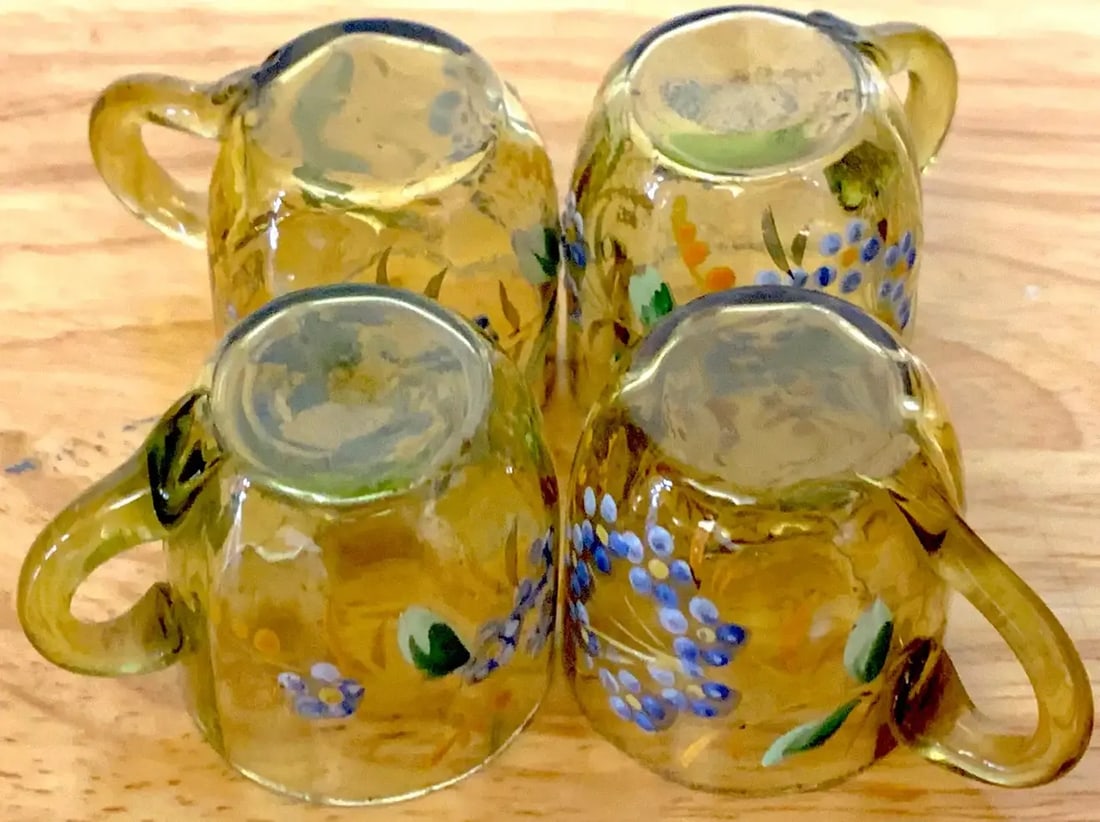 19th Century Moser Aesthetic Enameled Cordial/ Liquor Set - Set of 15 - 9