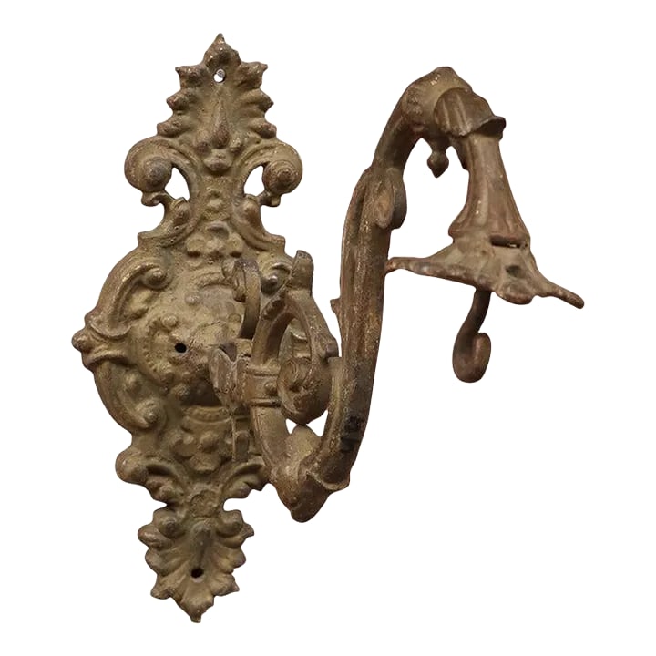 Antique Brass Wall Hook | Heavy Duty Indian Temple Bell Hanger | Ornate Metal Robe Hook | Ethnic Ent: Dimensions: 13" W x 16" D x 6" H Looking for a unique wall hook for your home? Come check out this vintage brass wall hook from years past! Condition: Alterations: Original Condition Unaltered