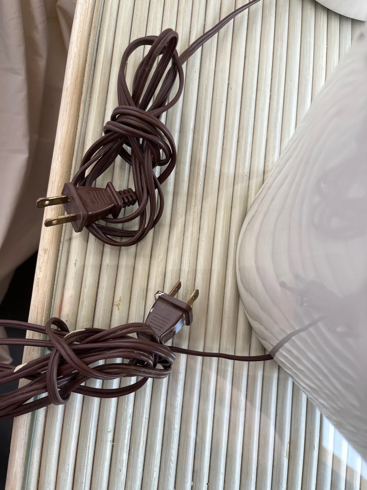 White Palm Beach Style Palm Leaf Table Lamps-Set - 9