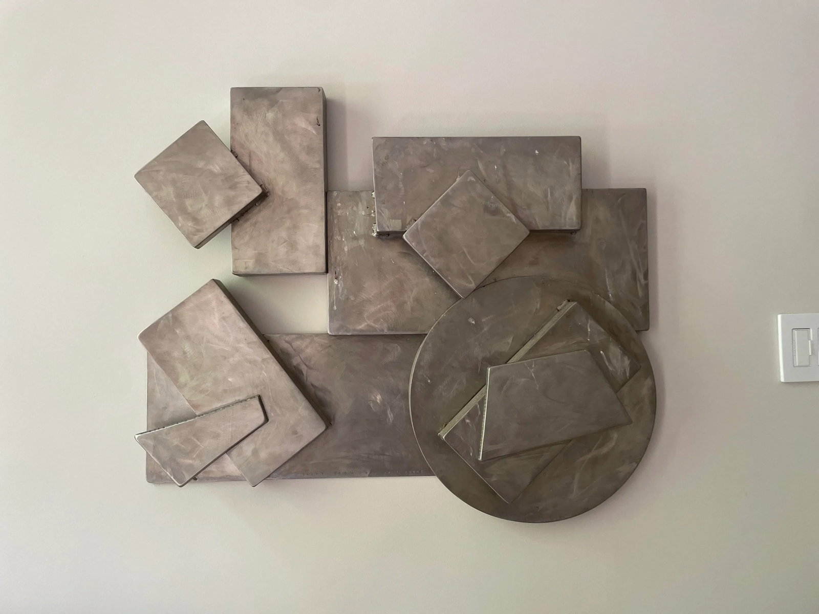 Late 20th Century Brutalist Sculpture Wall Hanging Metal "Shiny Caboose" by Larry Pogue - 2