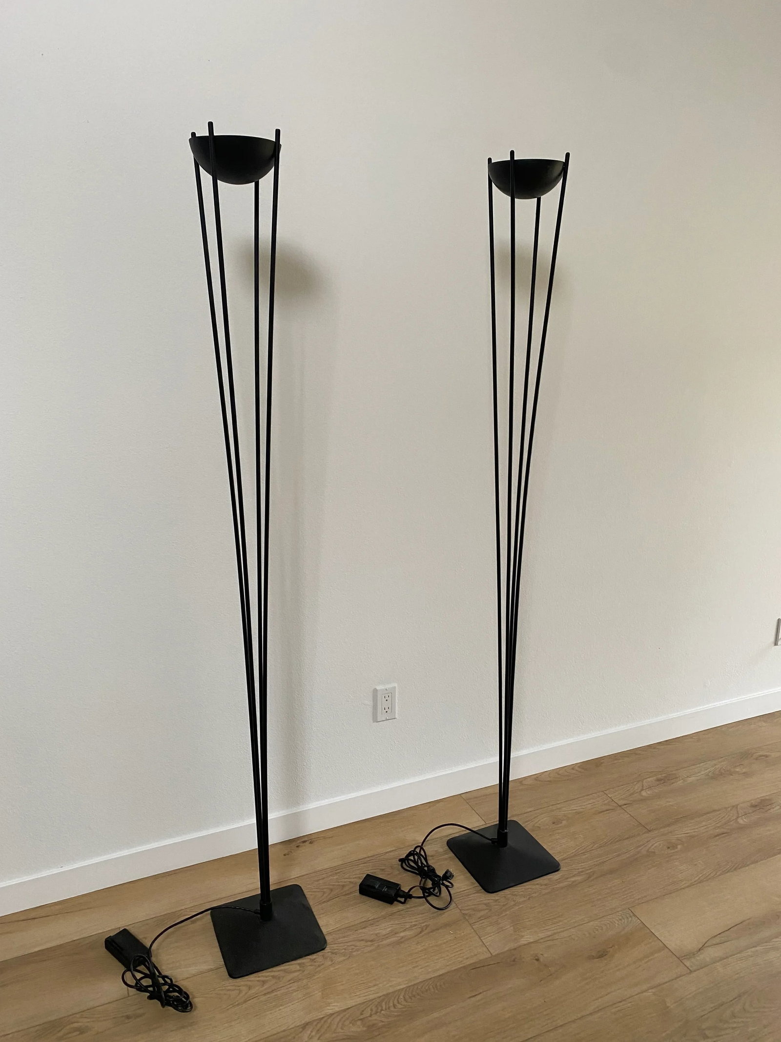 Post Modern Black Floor Lamps by Koch & Lowy - a Pair - 2