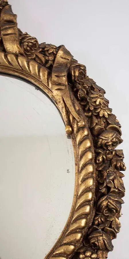 Antique Gold Gilt Mirror - Bow Tie Motif - 4