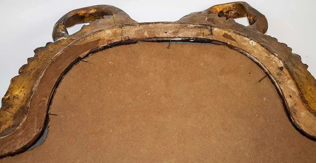 Antique Gold Gilt Mirror - Bow Tie Motif - 9