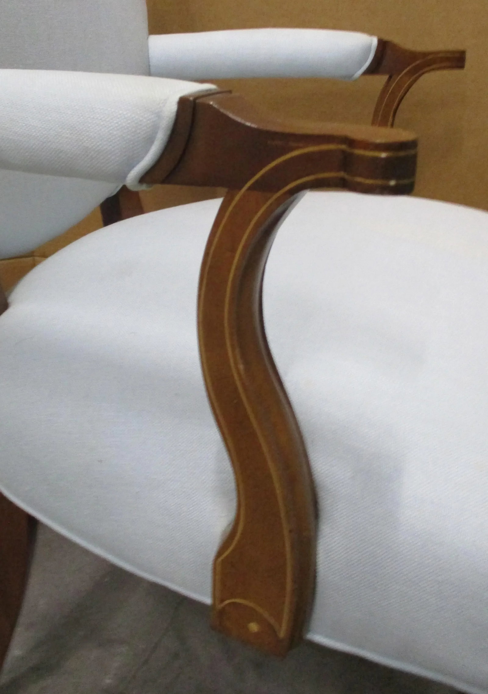 Hickory Chair Company Inlaid Mahogany and Upholstered Open Louis XVI Armchairs - a Pair - 9