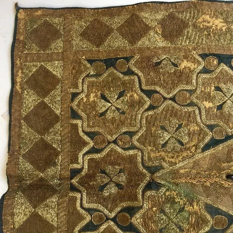 19th Century Ottoman Moorish Metallic Threads Embroidered Textile - 4