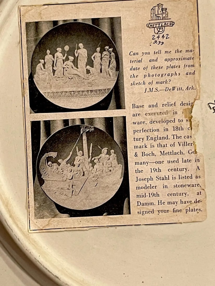 Late 19th Century Jean Baptist Stahl Pate-Sur-Pate / Phanolith Neoclassical Court Scene Charger - 11