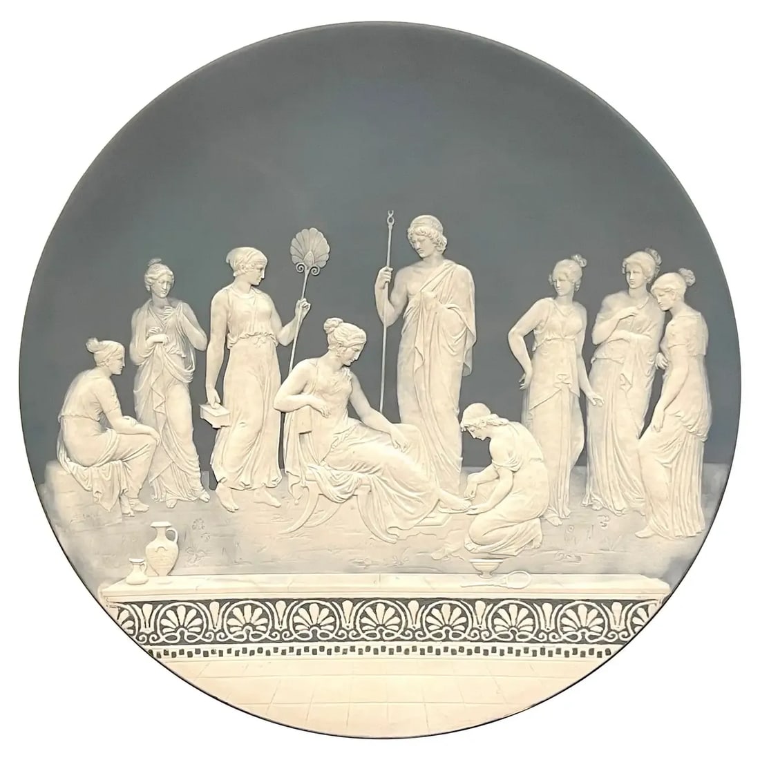 Late 19th Century Jean Baptist Stahl Pate-Sur-Pate / Phanolith Neoclassical Court Scene Charger - 12