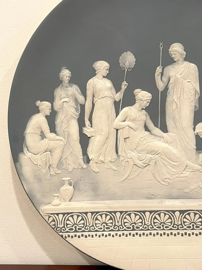 Late 19th Century Jean Baptist Stahl Pate-Sur-Pate / Phanolith Neoclassical Court Scene Charger - 9