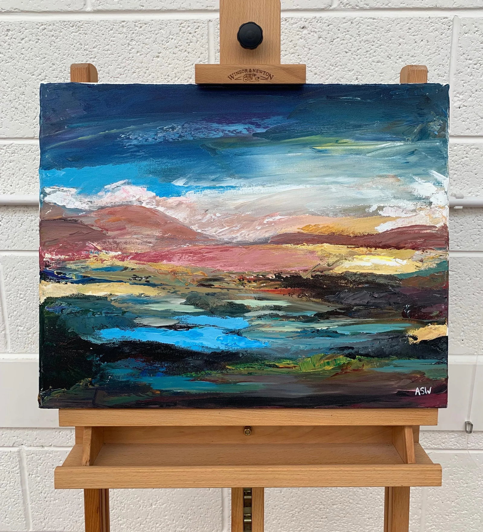 Colourful Expressive Abstract Mountain Landscape by Contemporary British Artist - 10