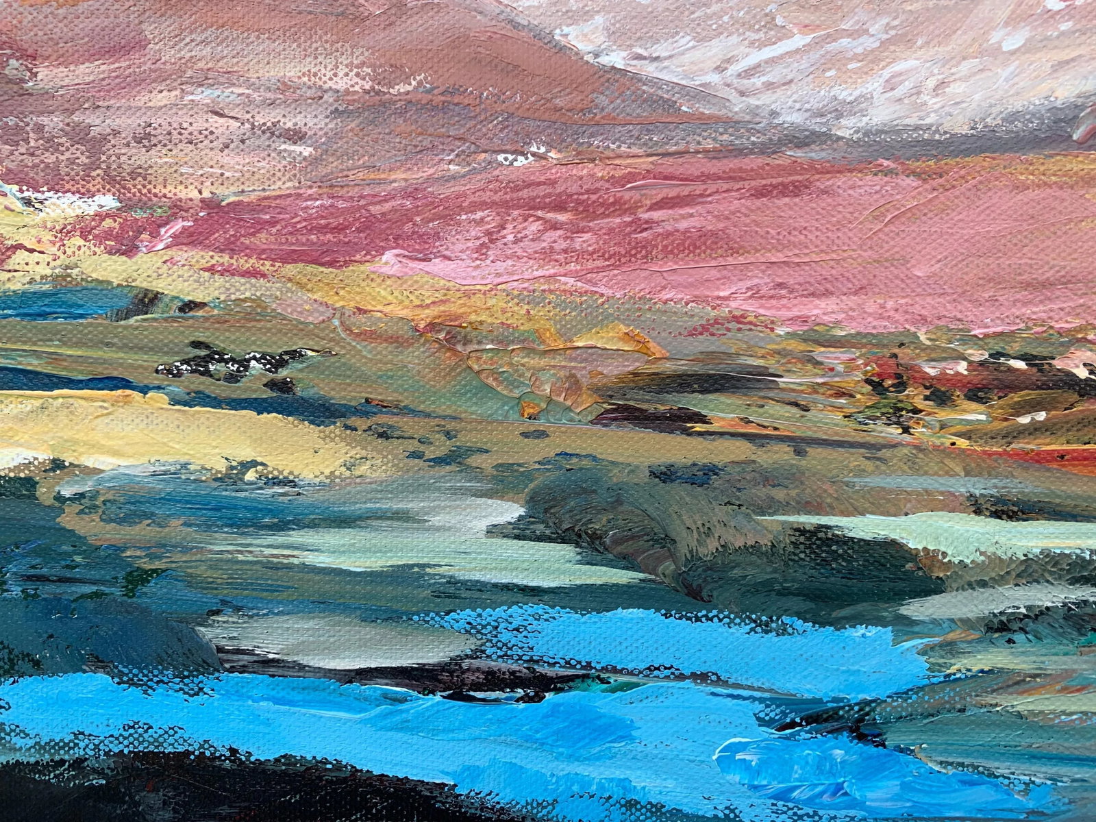Colourful Expressive Abstract Mountain Landscape by Contemporary British Artist - 4