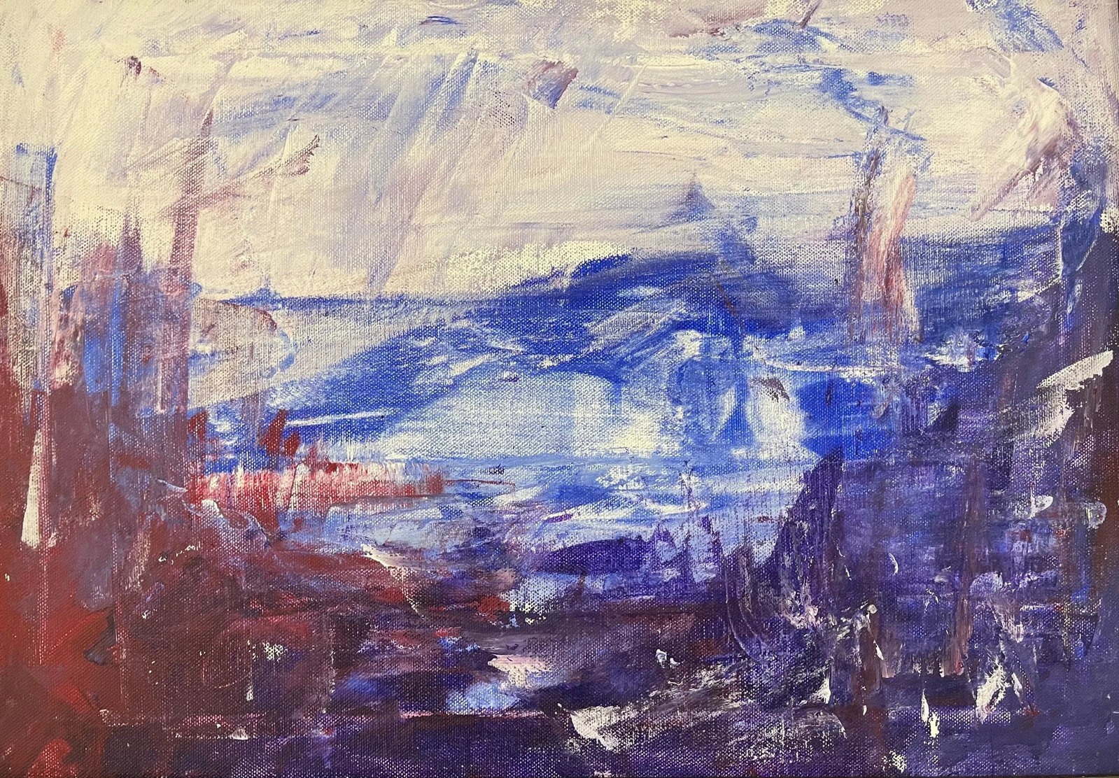Blue Mountain Abstract Expressionist Painting by Contemporary British Artist - 5