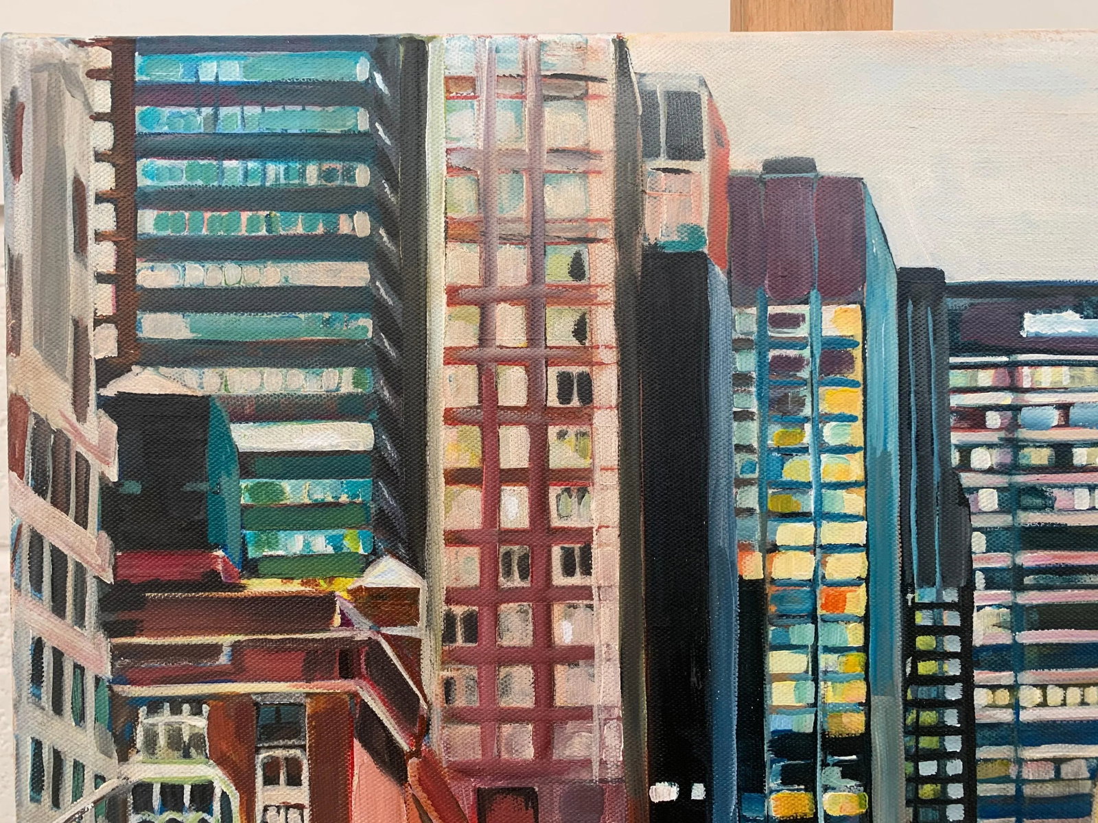 Angela Wakefield, Painting of New York City Taxis in Winter Snow by Contemporary British Artist, 202 - 4