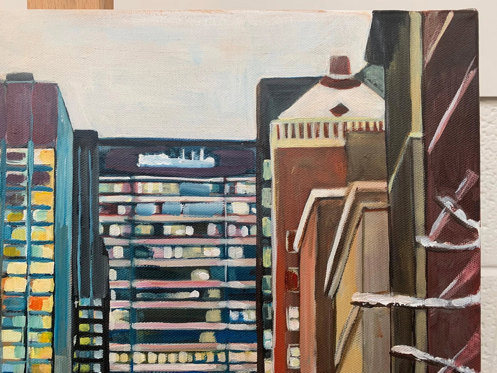 Angela Wakefield, Painting of New York City Taxis in Winter Snow by Contemporary British Artist, 202 - 6
