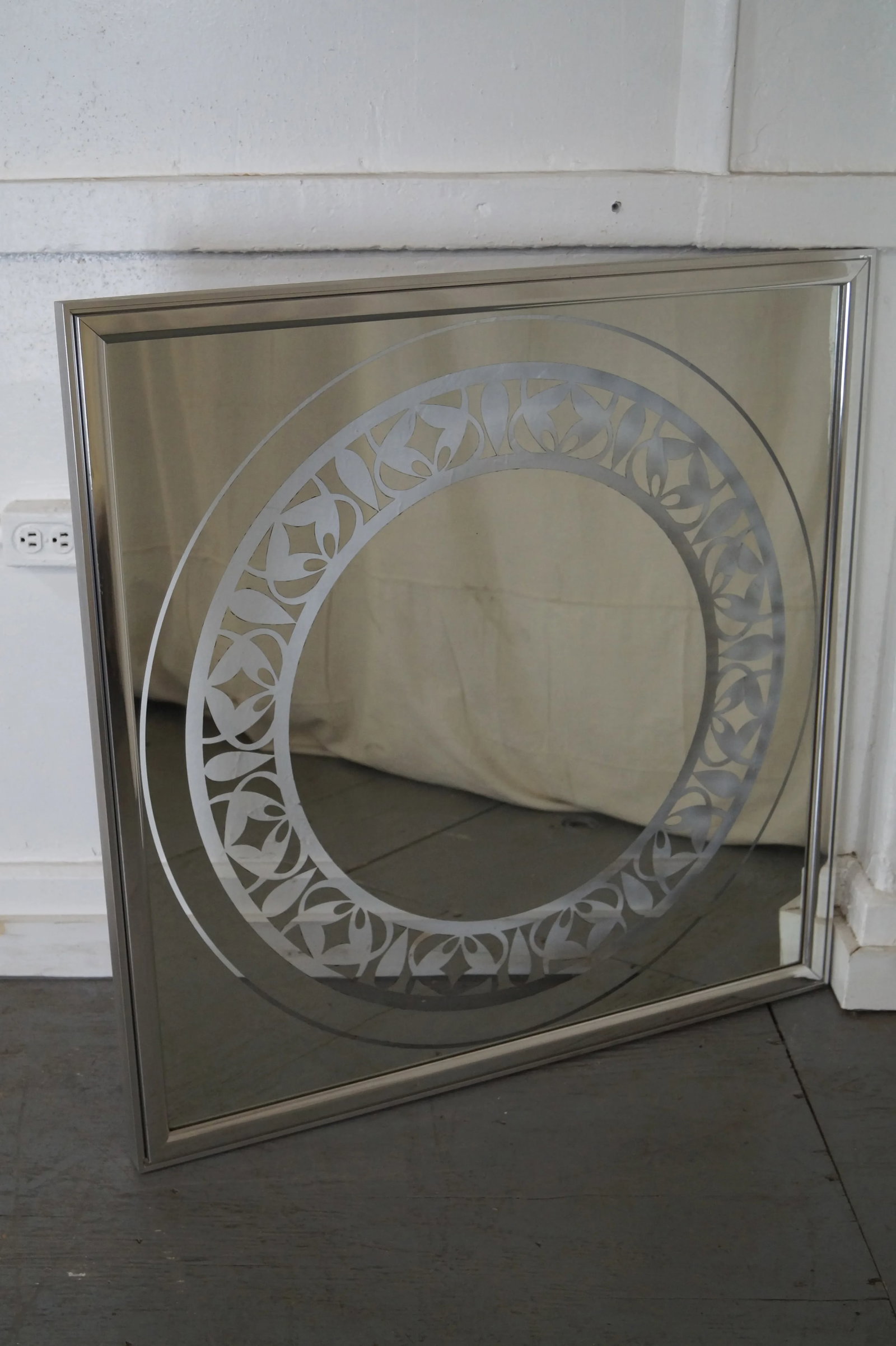 Vanguard Mid-Century Square Chrome Wall Mirrors - A Pair - 2