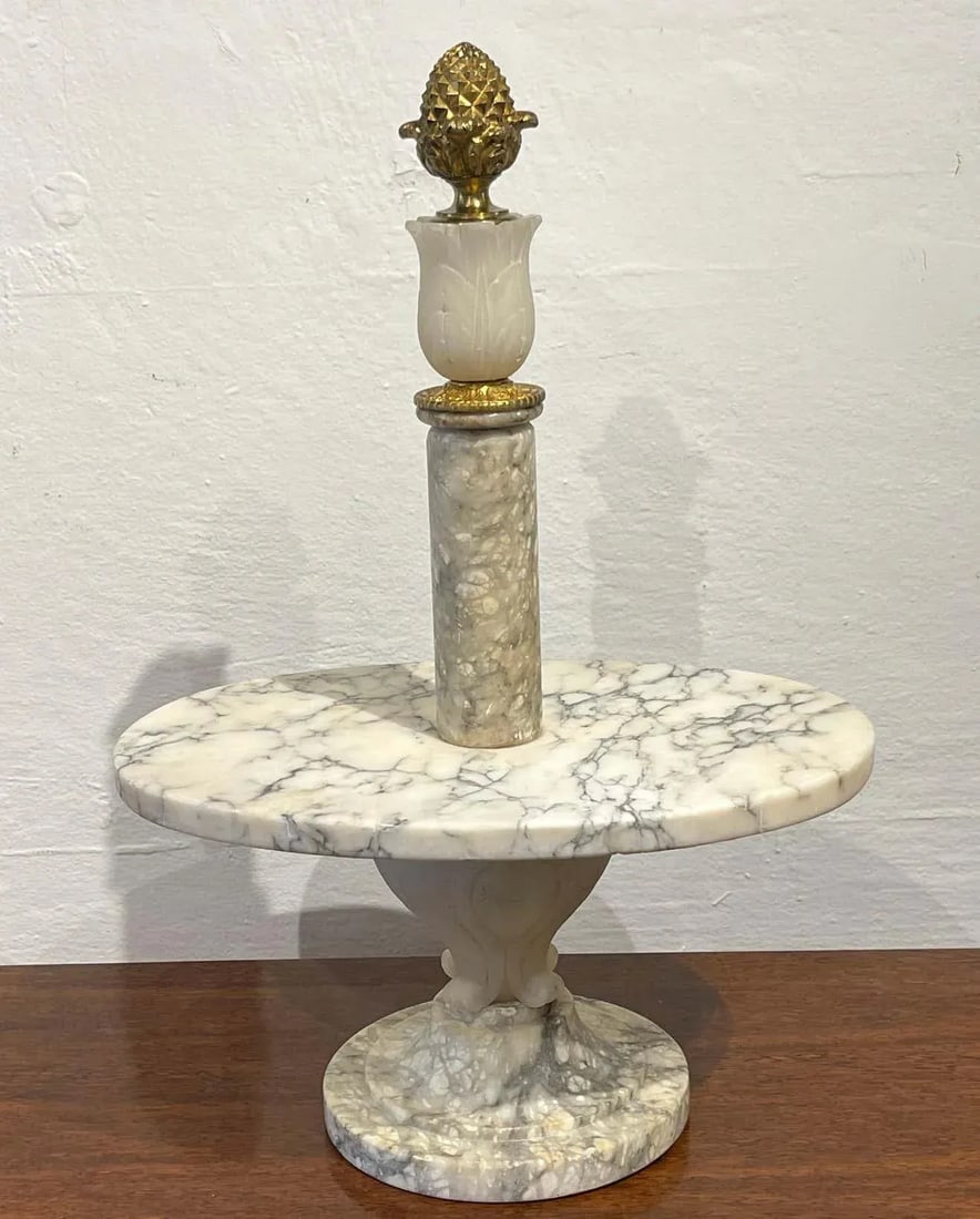 Early 20th Century Antique French Neoclassical Marble & Ormolu Pastry Centerpiece / Tazza - 4
