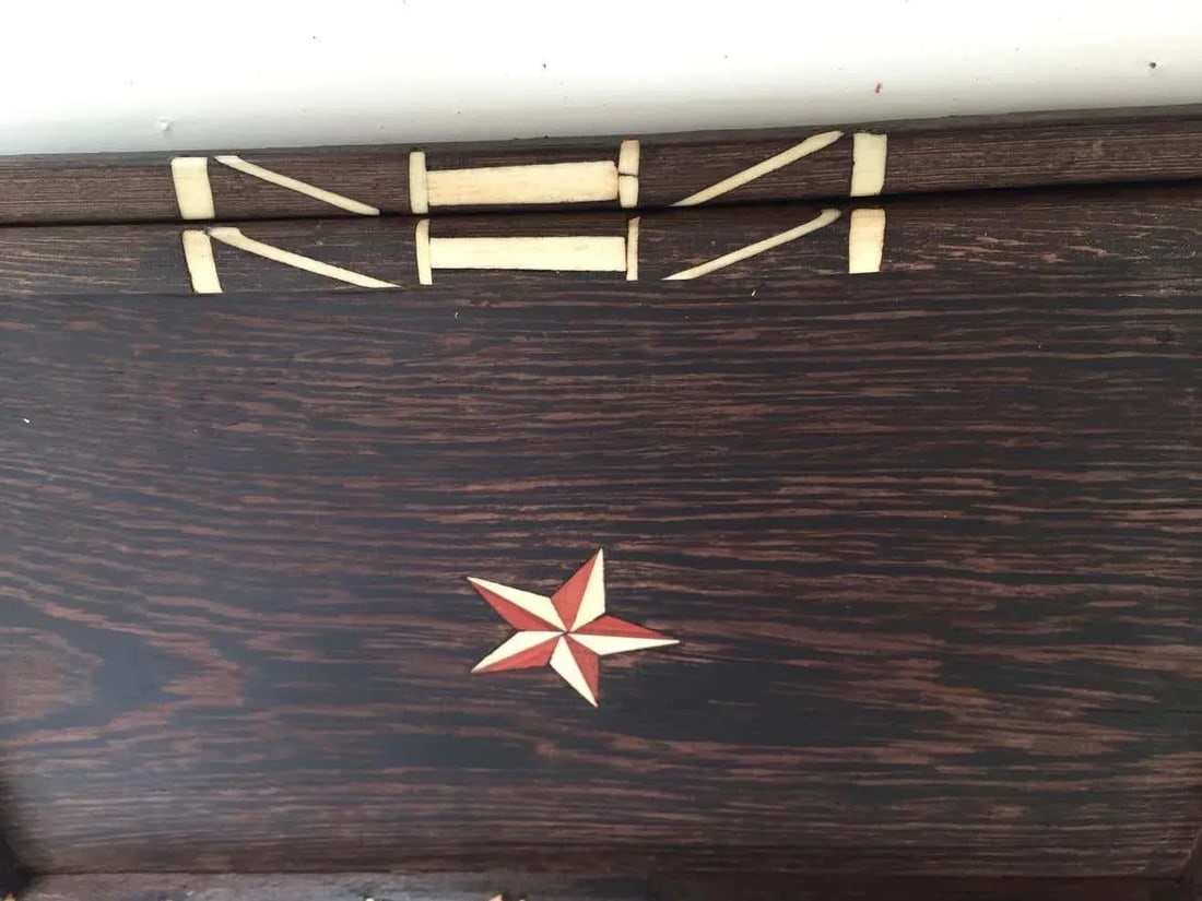Antique Anglo-Indian Staking Wood Trays with Bone Inlays - Set of 6 - 12