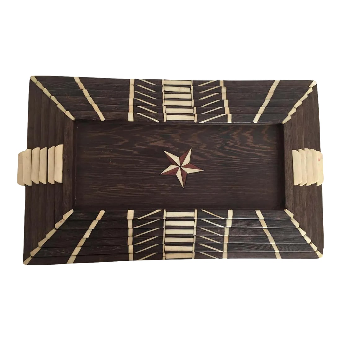 Antique Anglo-Indian Staking Wood Trays with Bone Inlays - Set of 6 (1 of 13)