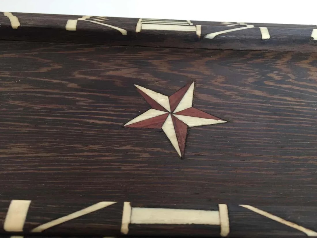 Antique Anglo-Indian Staking Wood Trays with Bone Inlays - Set of 6 - 9
