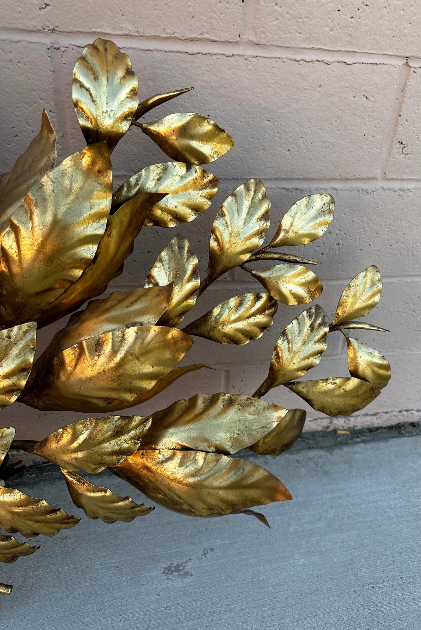 Vintage Hollywood Regency Hans Kogl Gilt Gold Leaf Wall Sconce - 3