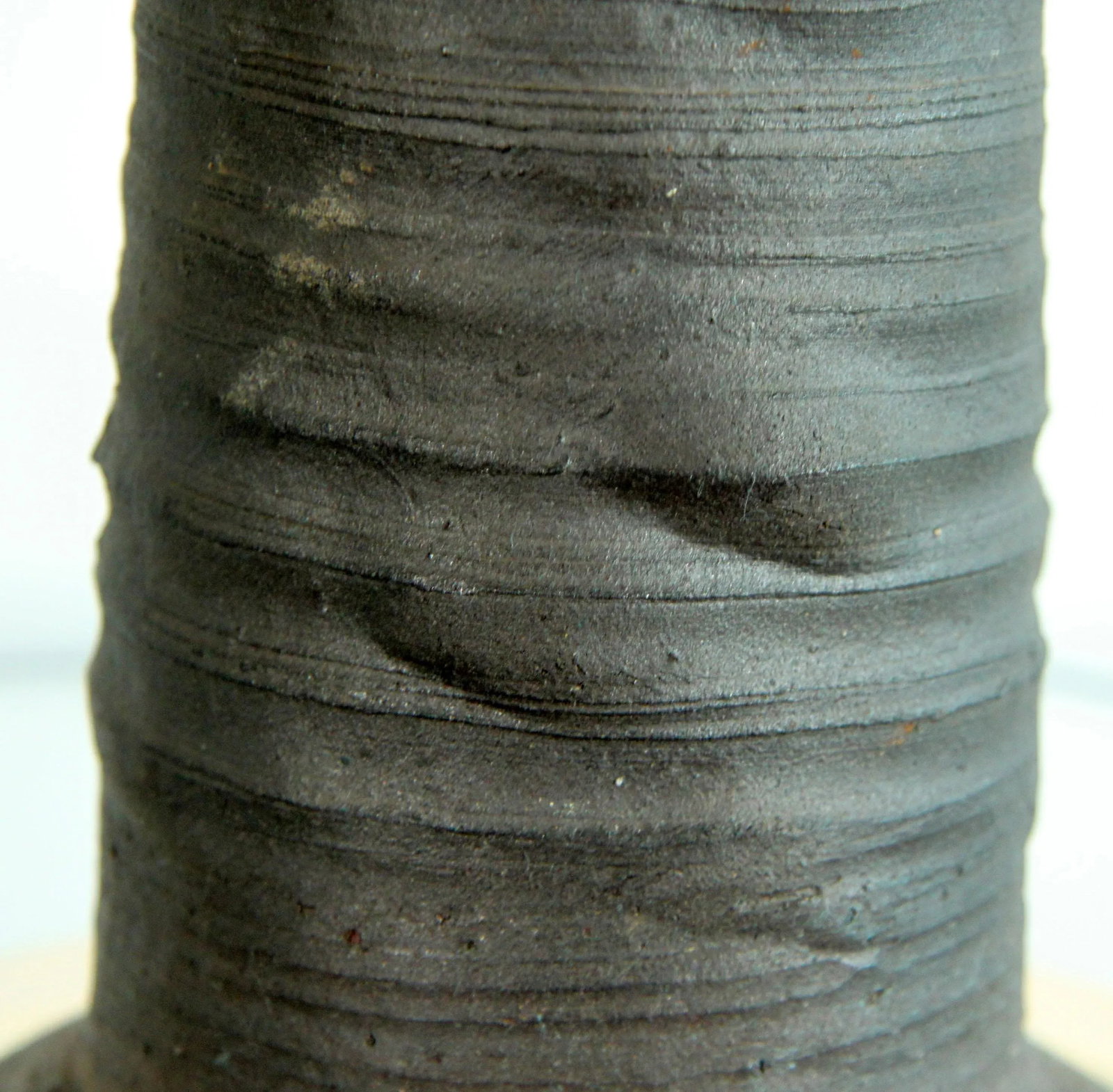 Vintage Black Mid Century Brutalist Ceramic Art Pottery Vase - 5