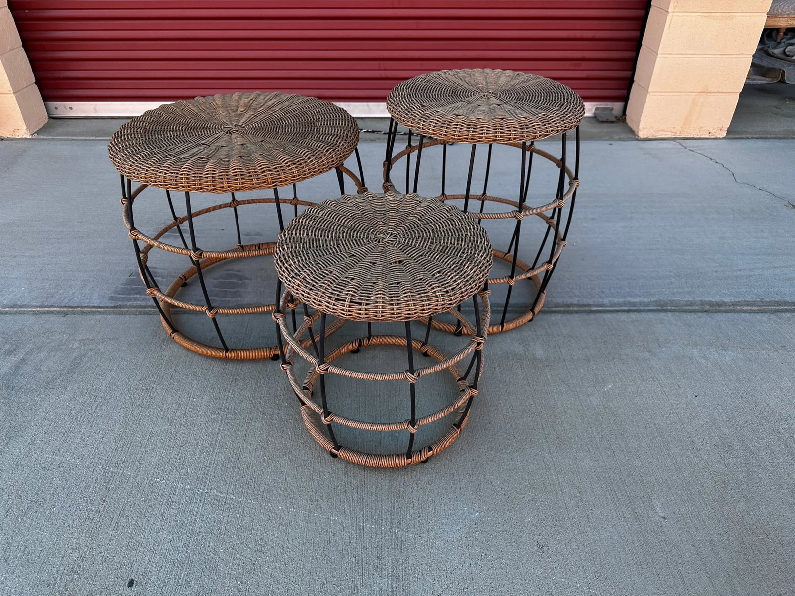 West Elm Style Set of Outdoor Side Tables - 5