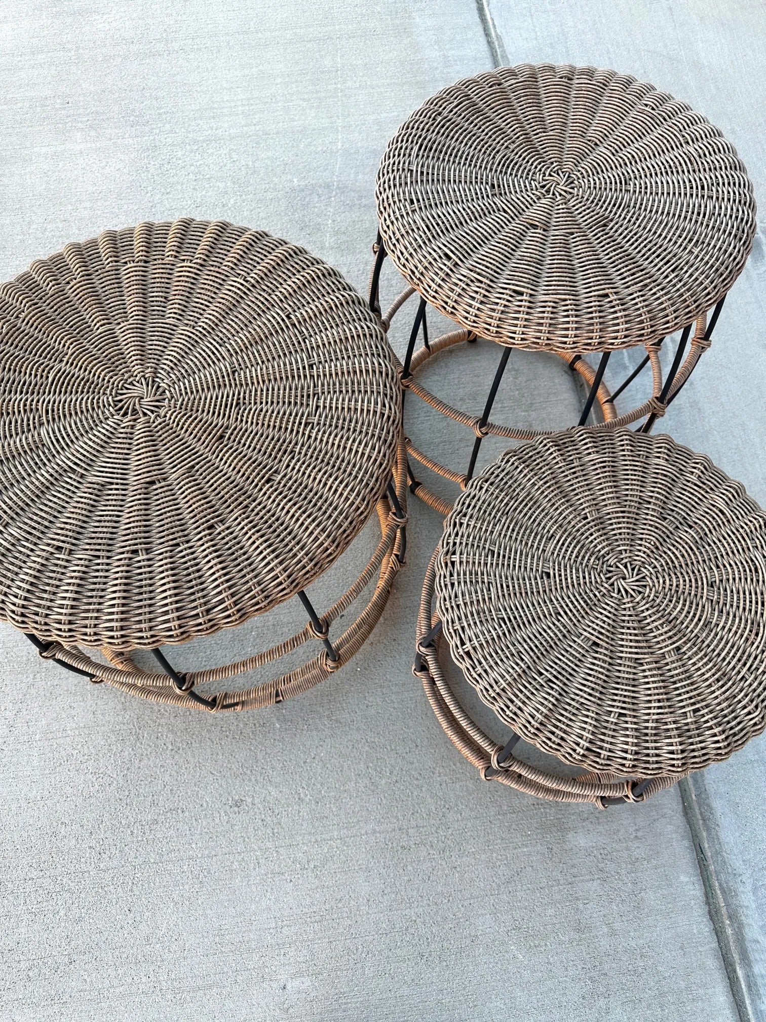 West Elm Style Set of Outdoor Side Tables - 6