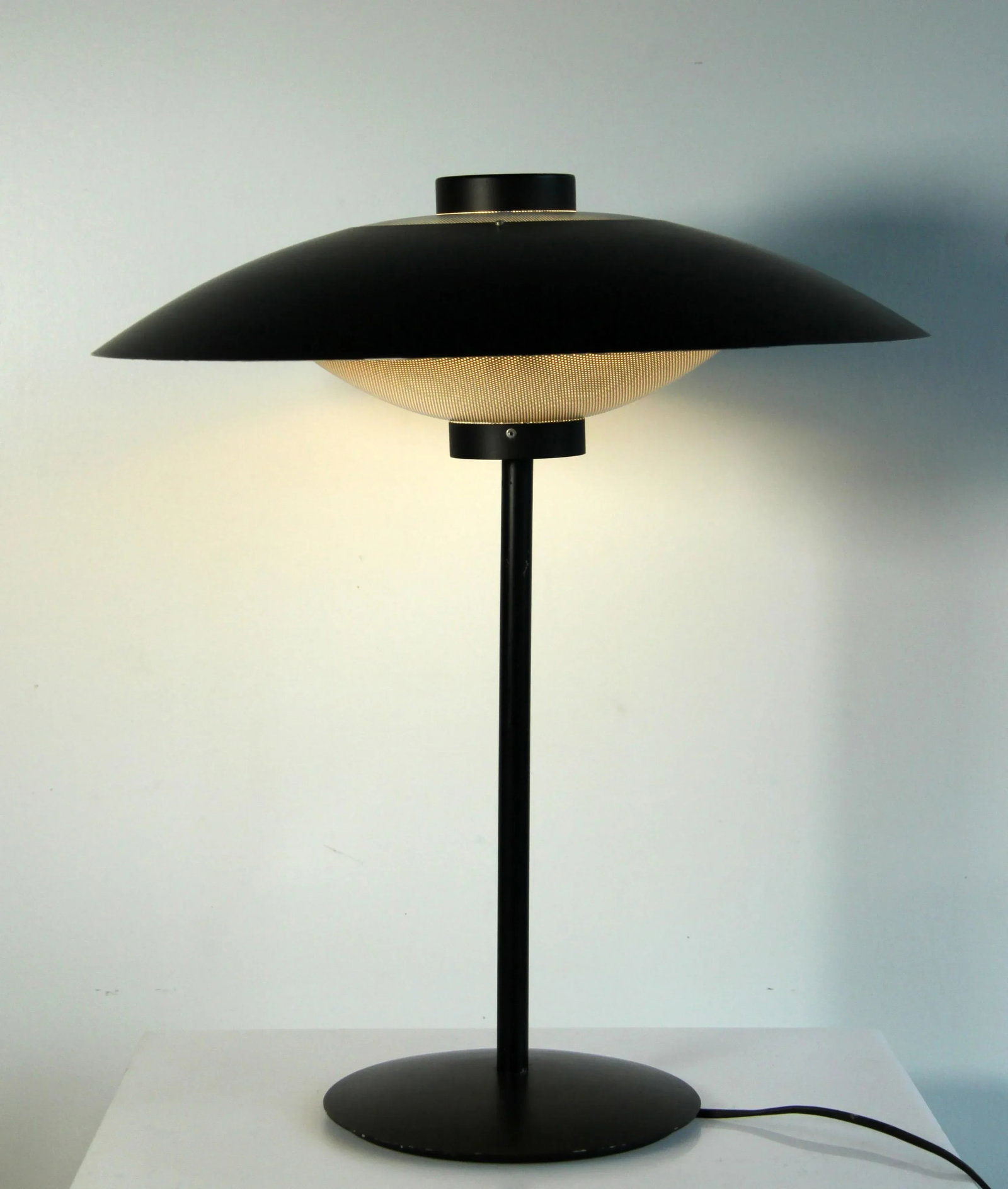 Vintage Danish Modern Black Table Lamp by Jo Hammerborg for Fog & Morup of Denmark - 2