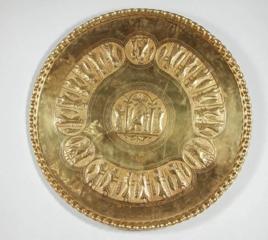 Large Brass Persian Hanging Tray - 10