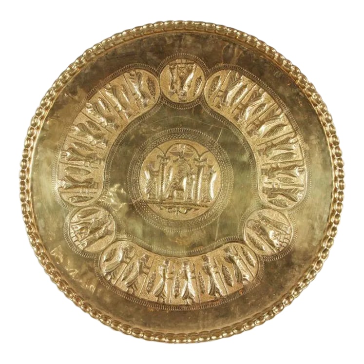 Large Brass Persian Hanging Tray (1 of 10)